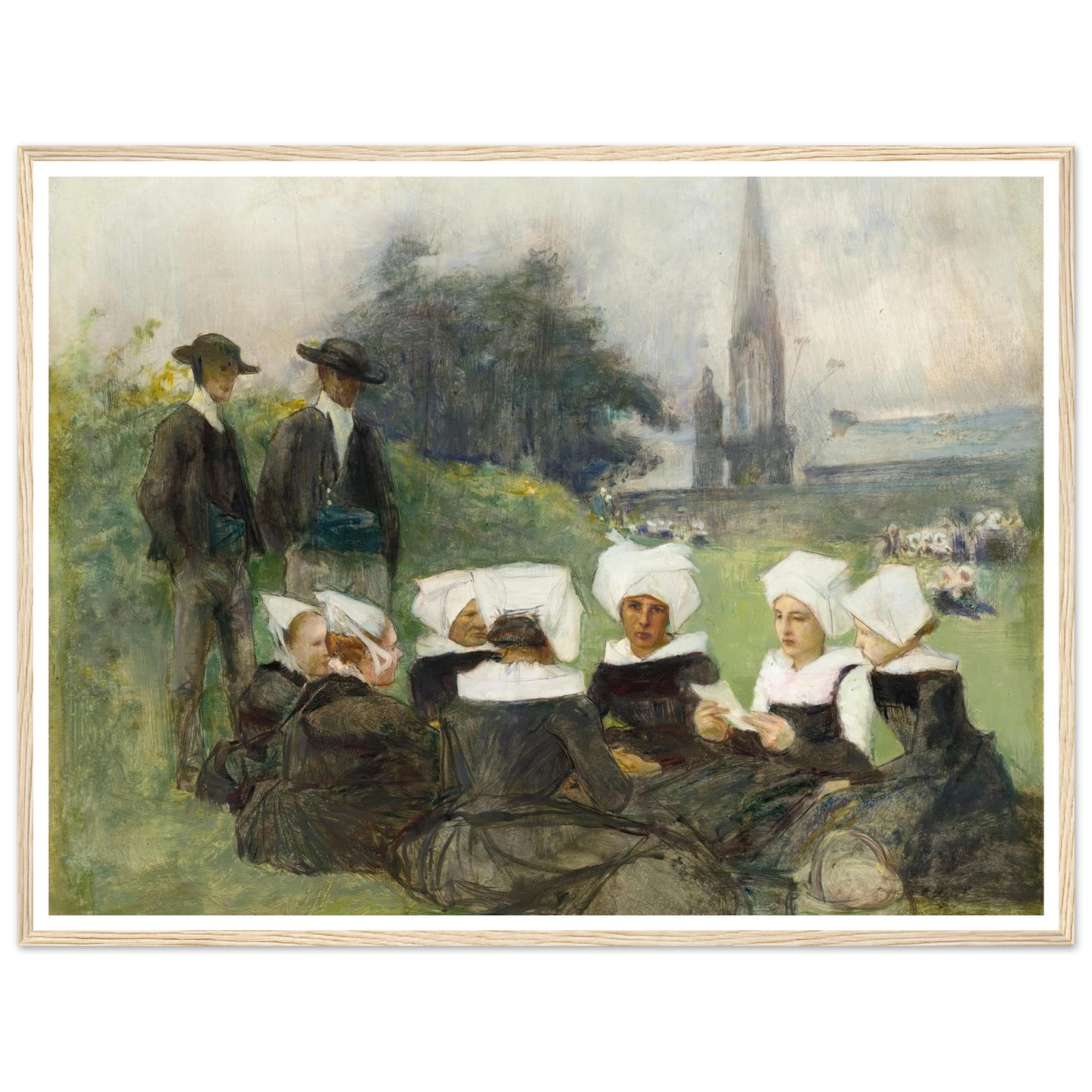 Study for Breton Women at a Pardon (c. 1887) Art Print | Pascal Adolphe Jean Dagnan Bouveret-Quipham Collections