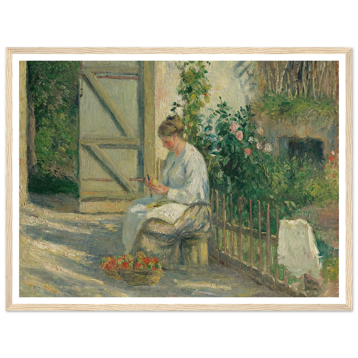 Julie Pissarro épluchant des légumes (1878) Art Print | Camille Pissarro-Quipham Collections