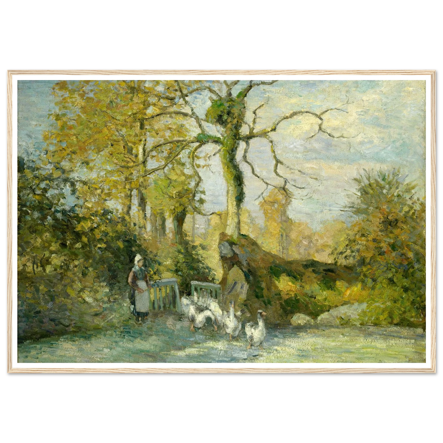 The Goose Girl at Montfoucault (White Frost) (1875) Art Print | Camille Pissarro-Quipham Collections