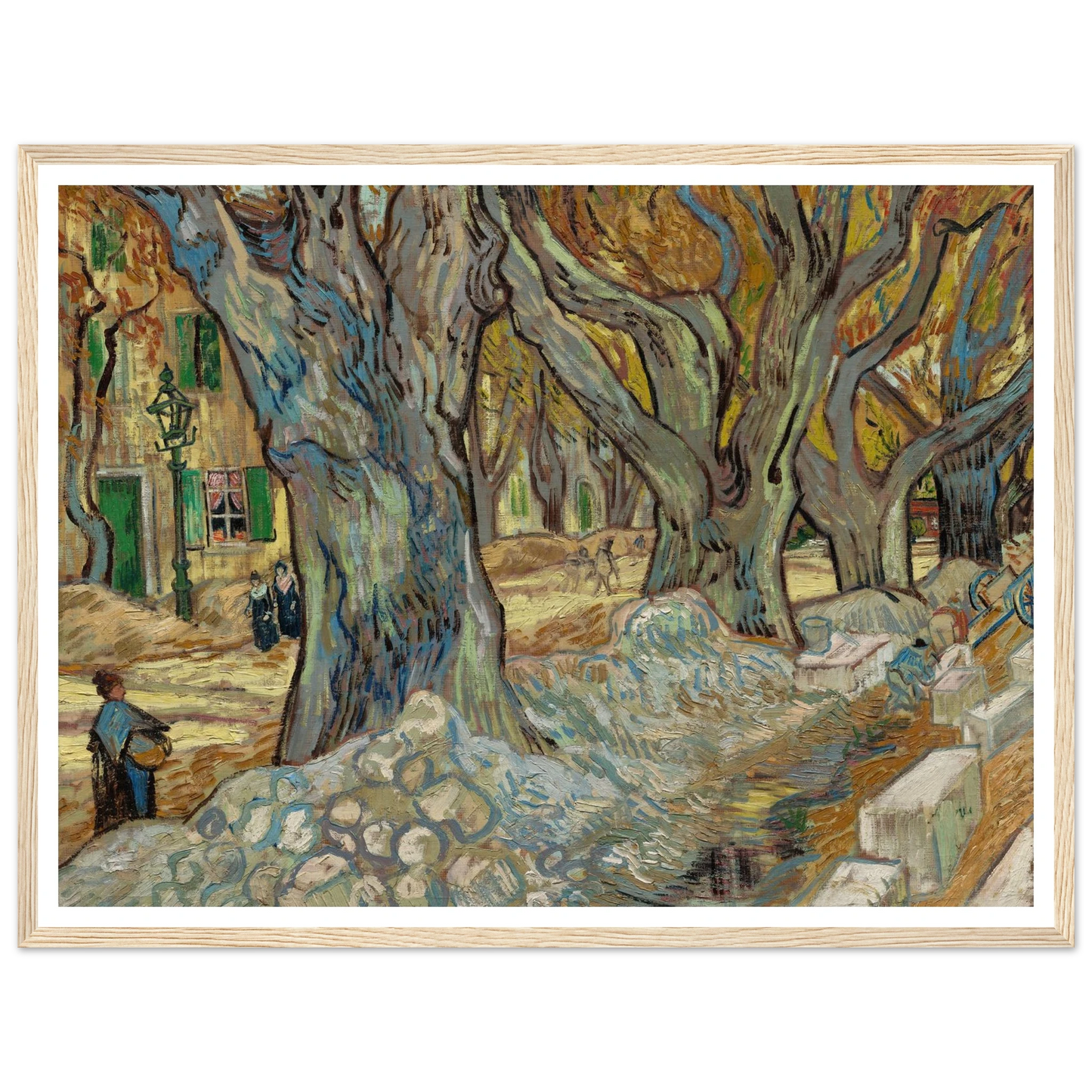 The Large Plane Trees (Road Menders at Saint-Rémy) (1889) Art Print | Vincent van Gogh-Quipham Collections