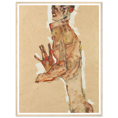 Self-Portrait with Splayed Fingers (1911) Art Print | Egon Schiele-Quipham Collections