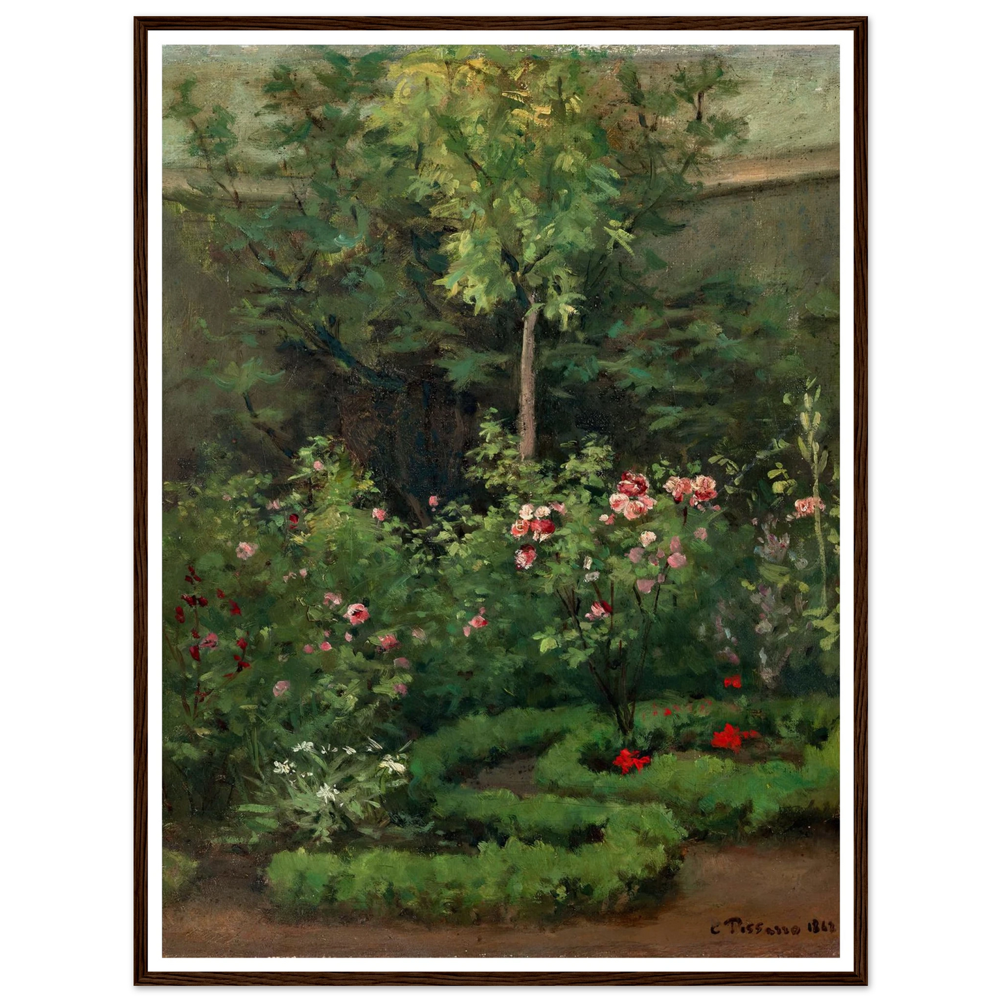 A Rose Garden (1862) Art Print | Camille Pissarro-Quipham Collections