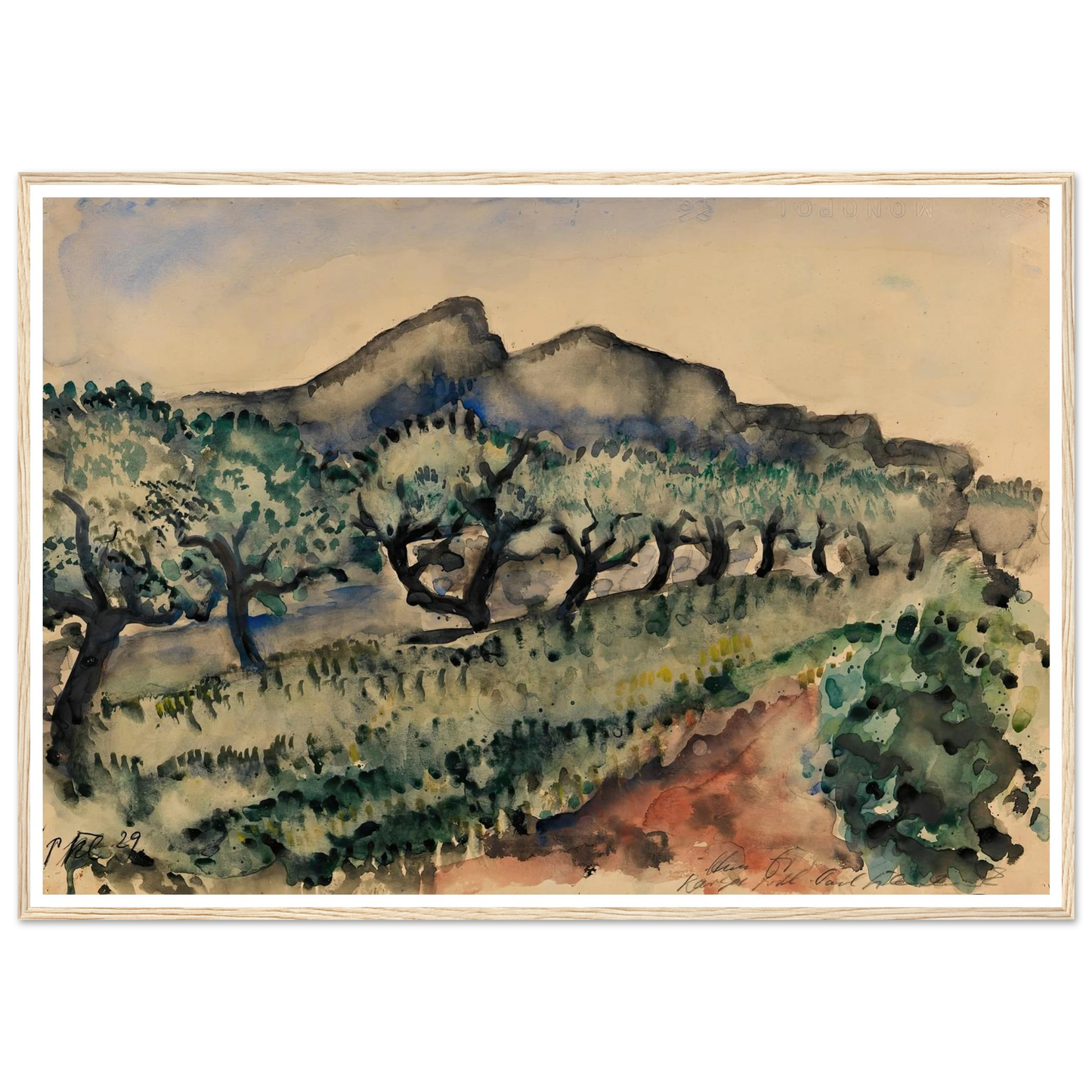 Garten in der Nähe Cassis (1929) Art Print | Paul Kleinschmidt-Quipham Collections