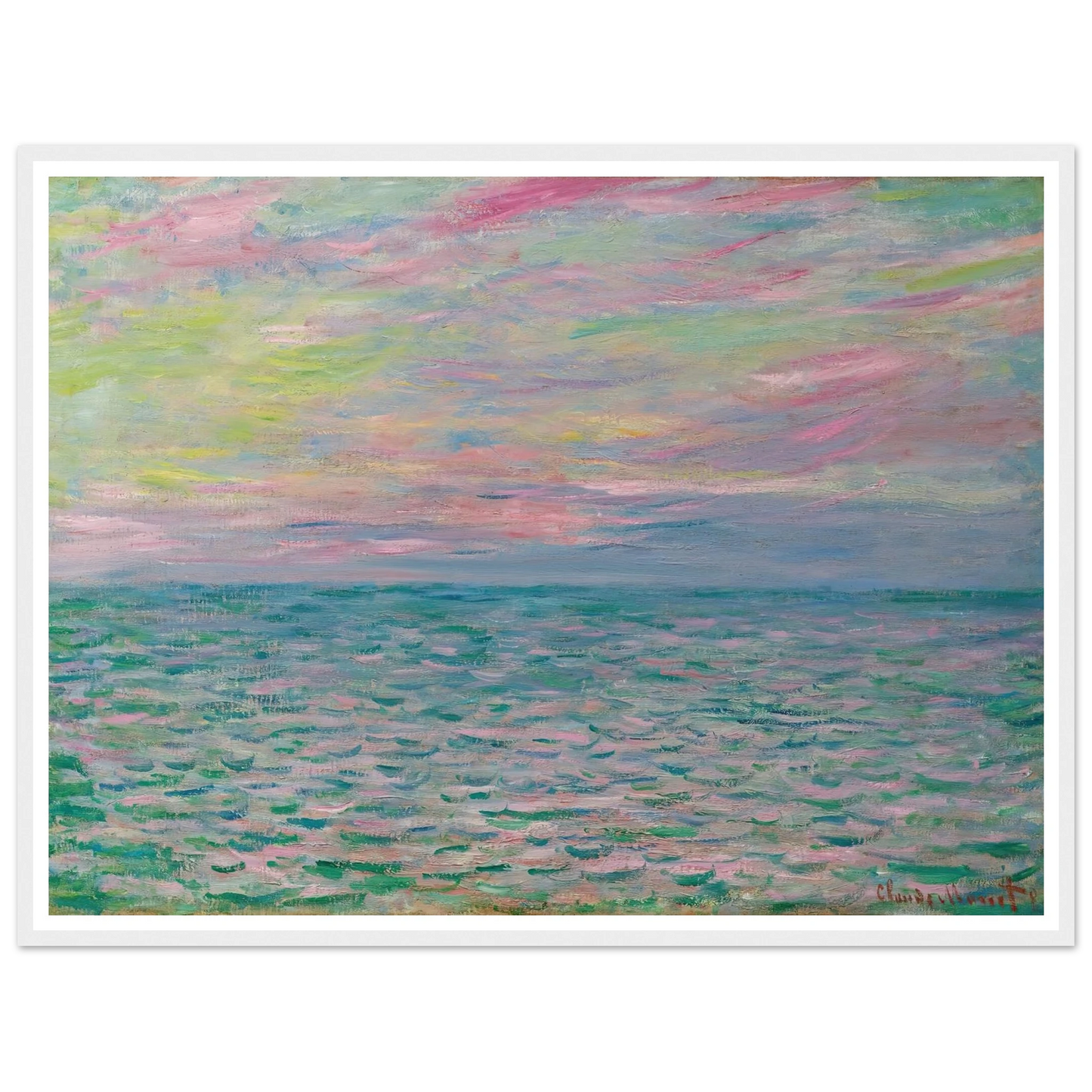 Coucher De Soleil À Pourville, Pleine Mer (1882) Art Print | Claude Monet-Quipham Collections