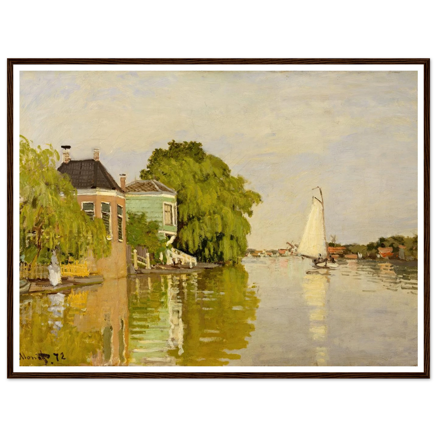 Houses on the Achterzaan (1871) Art Print | Claude Monet-Quipham Collections