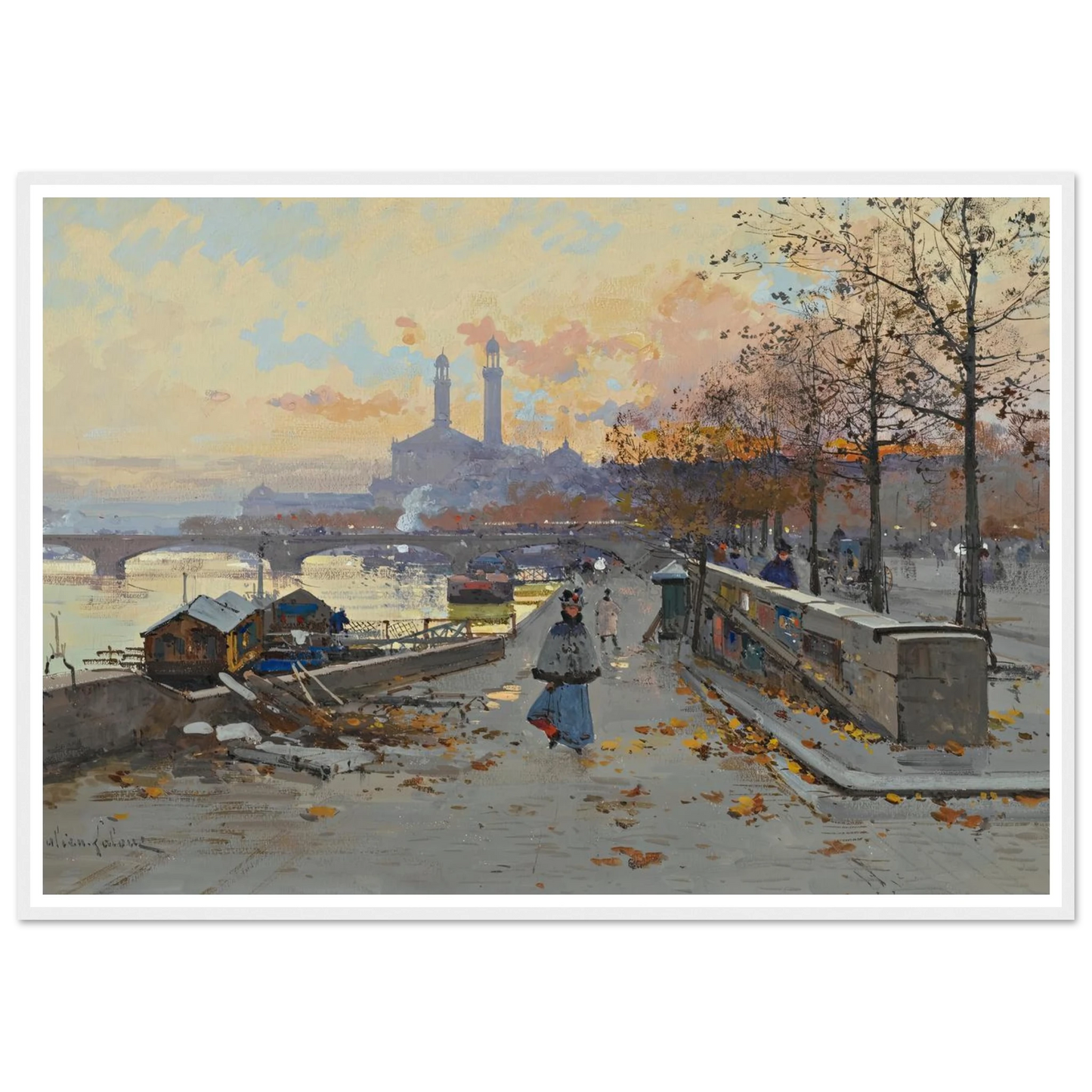 Au Quai Art Print | Eugene Galien Laloue-Quipham Collections