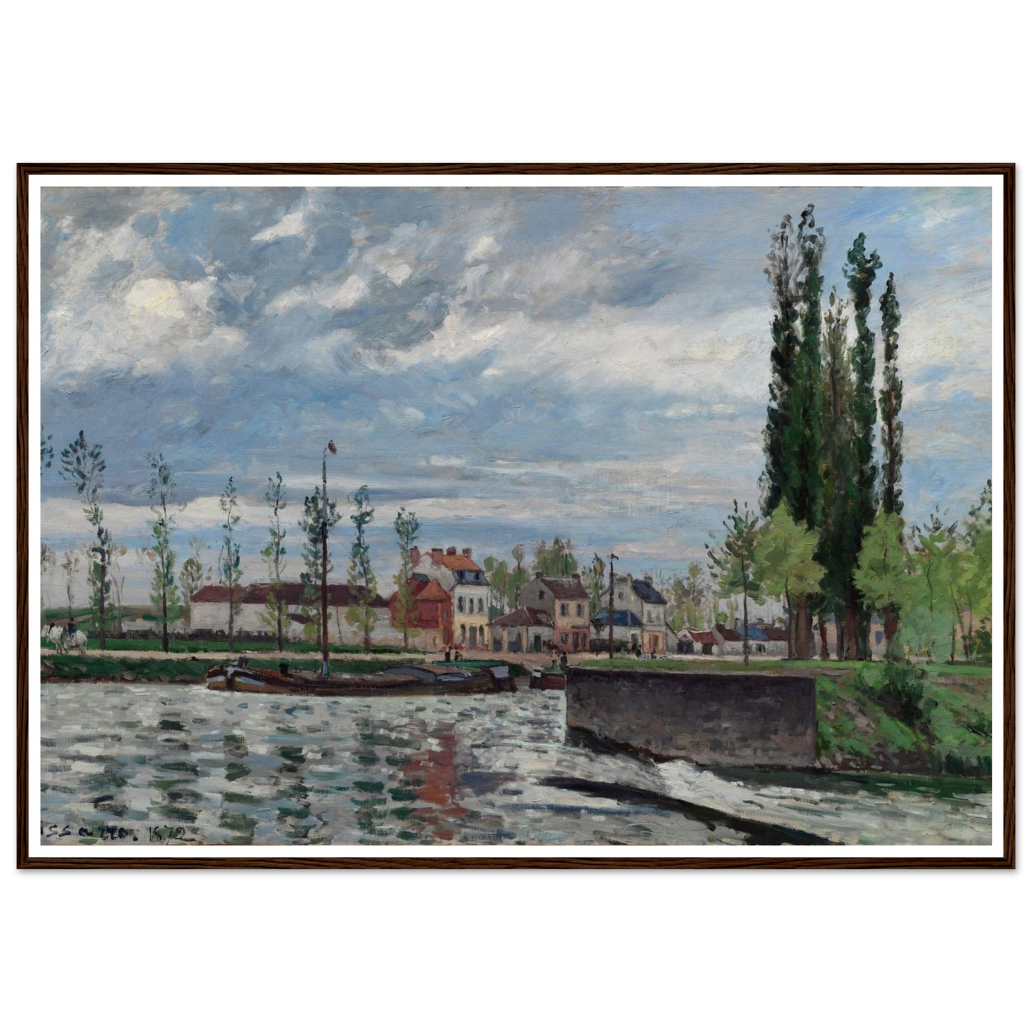 The Lock at Pontoise (1872) Art Print | Camille Pissarro-Quipham Collections