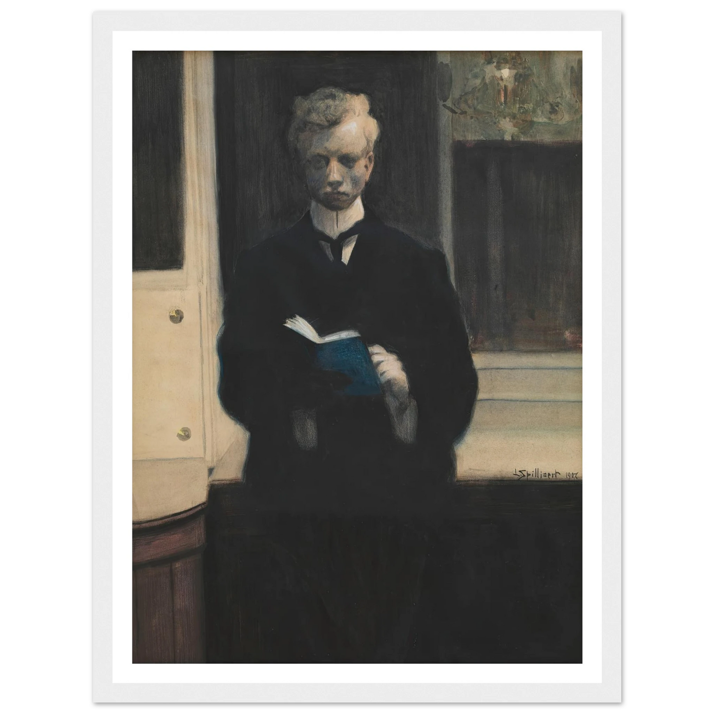 Self Portrait with Blue Sketchbook (1907) Art Print | Leon Spilliaert-Quipham Collections