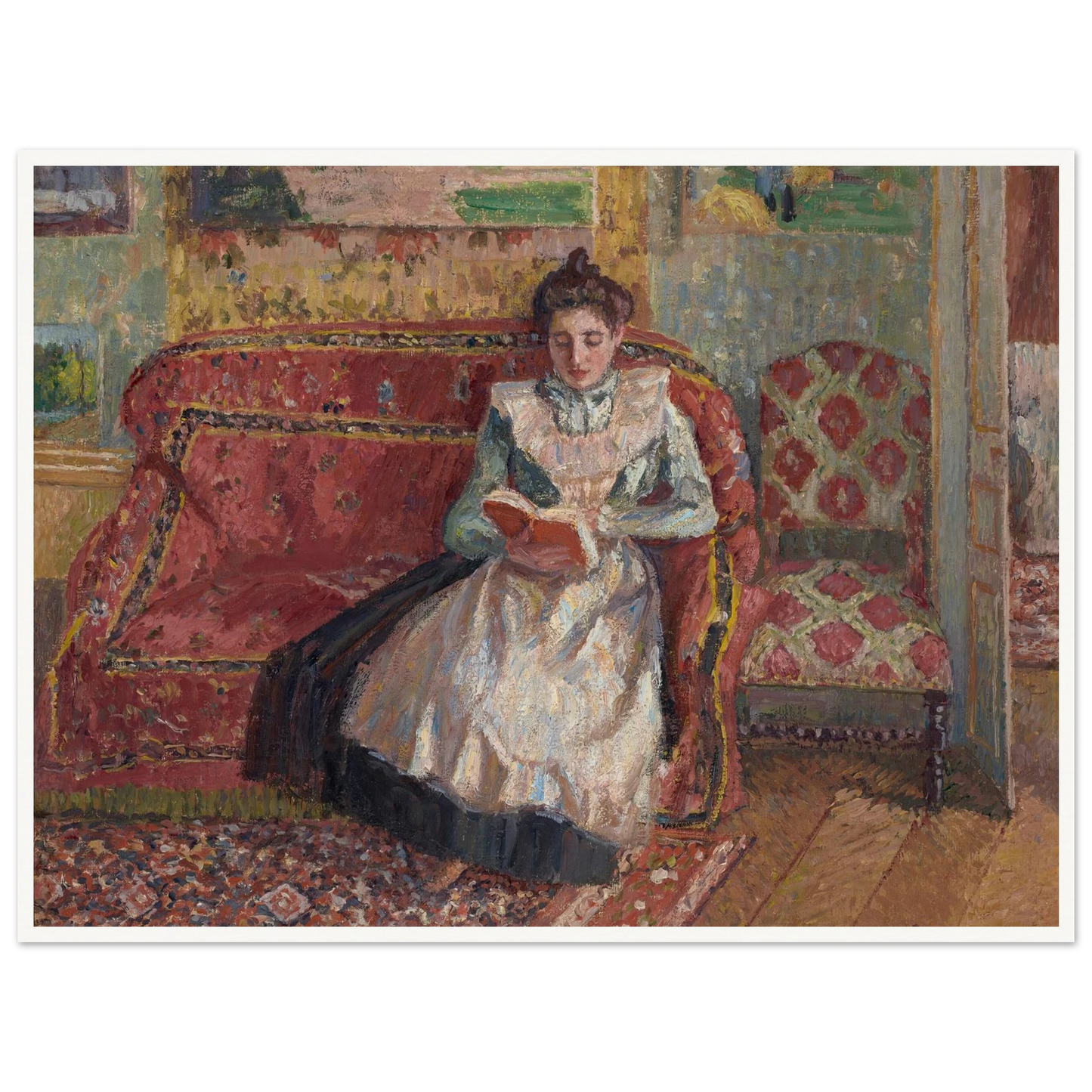 Jeanne Pissarro dite Cocotte, lisant (1899) Art Print | Camille Pissarro-Quipham Collections