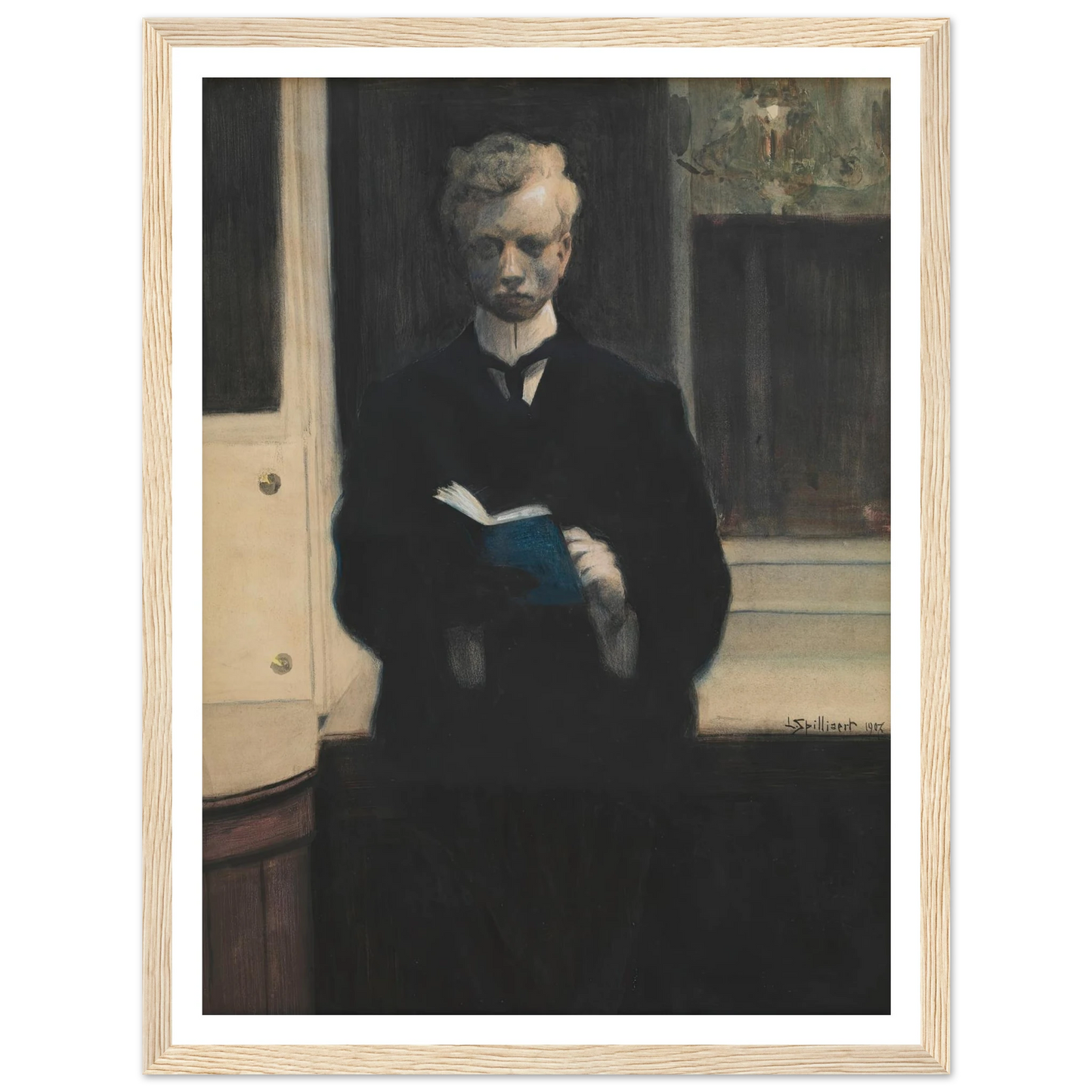 Self Portrait with Blue Sketchbook (1907) Art Print | Leon Spilliaert-Quipham Collections