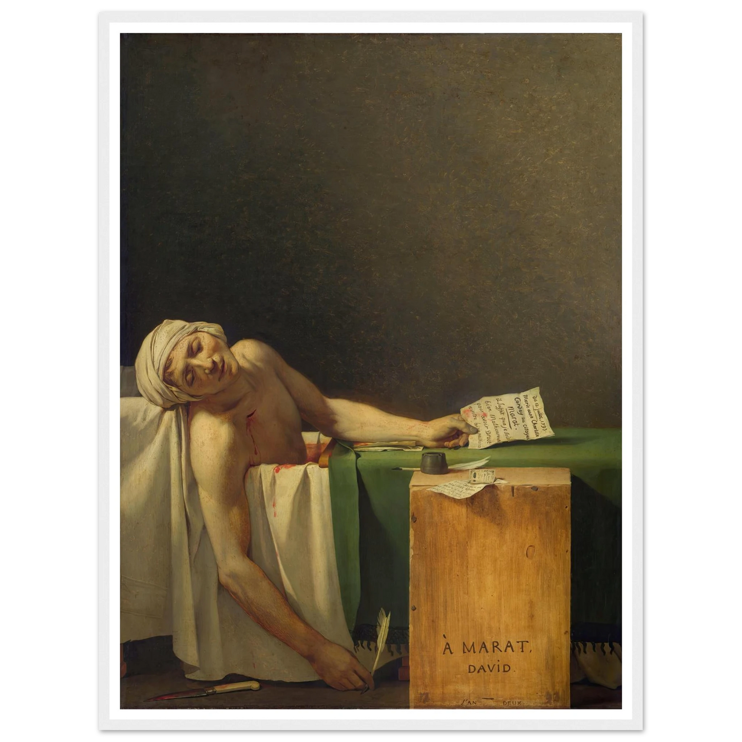 Marat Assassinated (1793) Art Print | Jacques Louis David-Quipham Collections