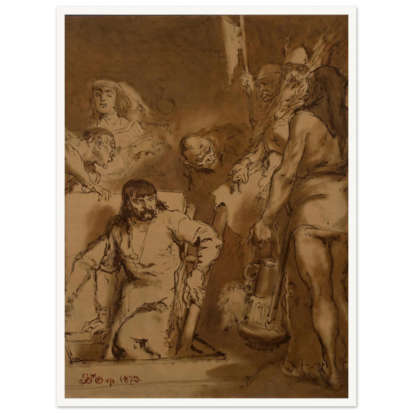 Maćko Borkowic, sketch (1873) Art Print | Jan Matejko-Quipham Collections