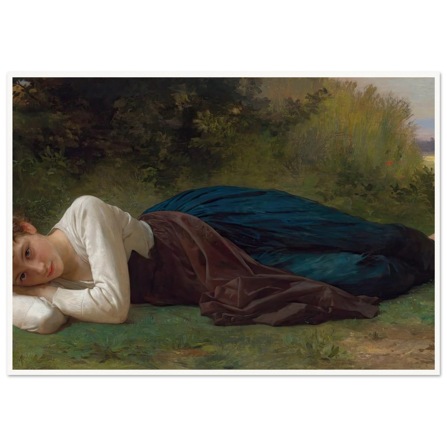 Le Repos (Jeune Fille Couchée) (1880) Art Print | William Bouguereau-Quipham Collections