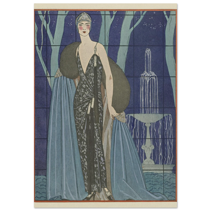 Alcyone ; Robe et manteau du soir, de Worth (1923) Art Print | George Barbier-Quipham Collections