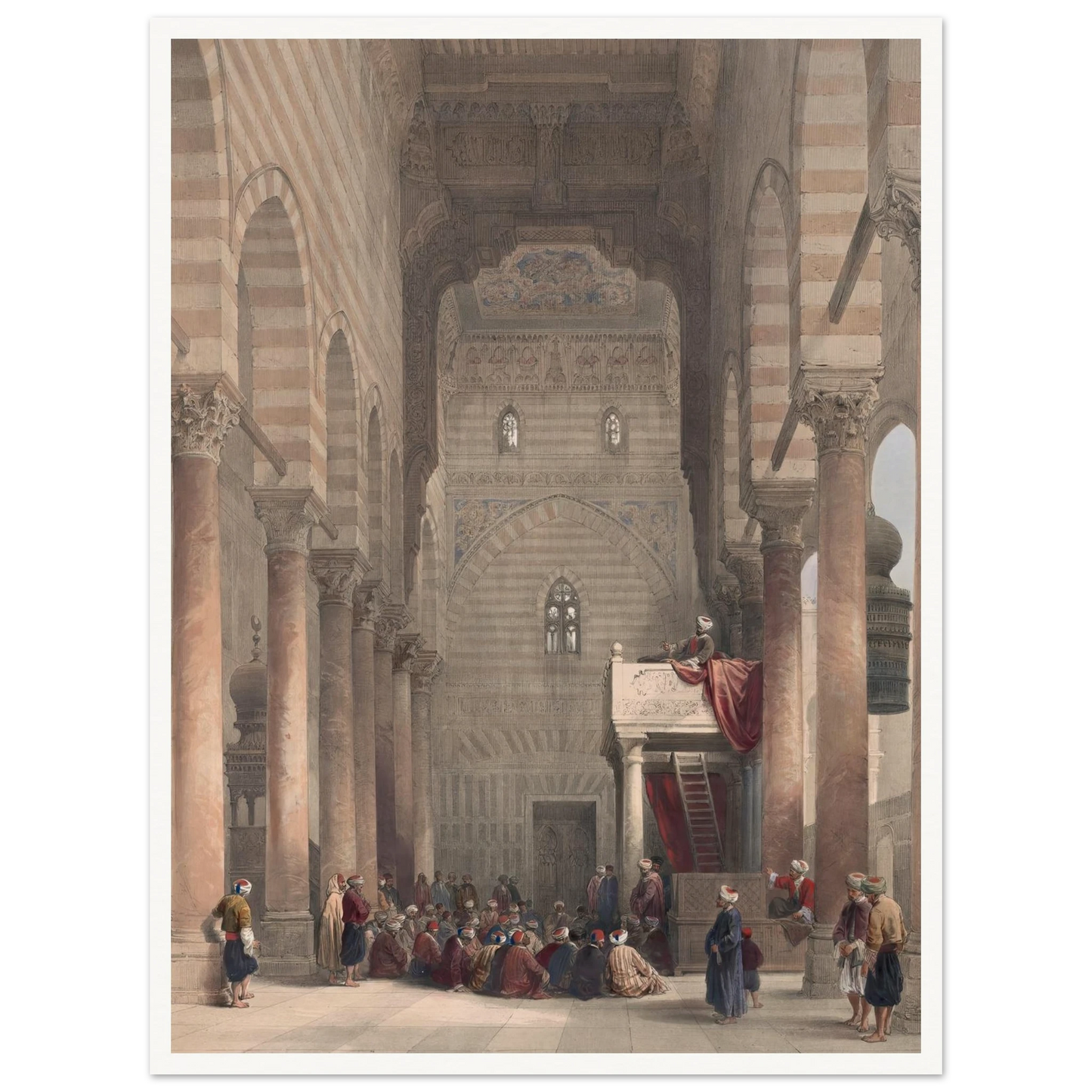 Interior of the mosque of the Metwalys [Metwalis]. (1846-1849) Art Print | David Roberts-Quipham Collections