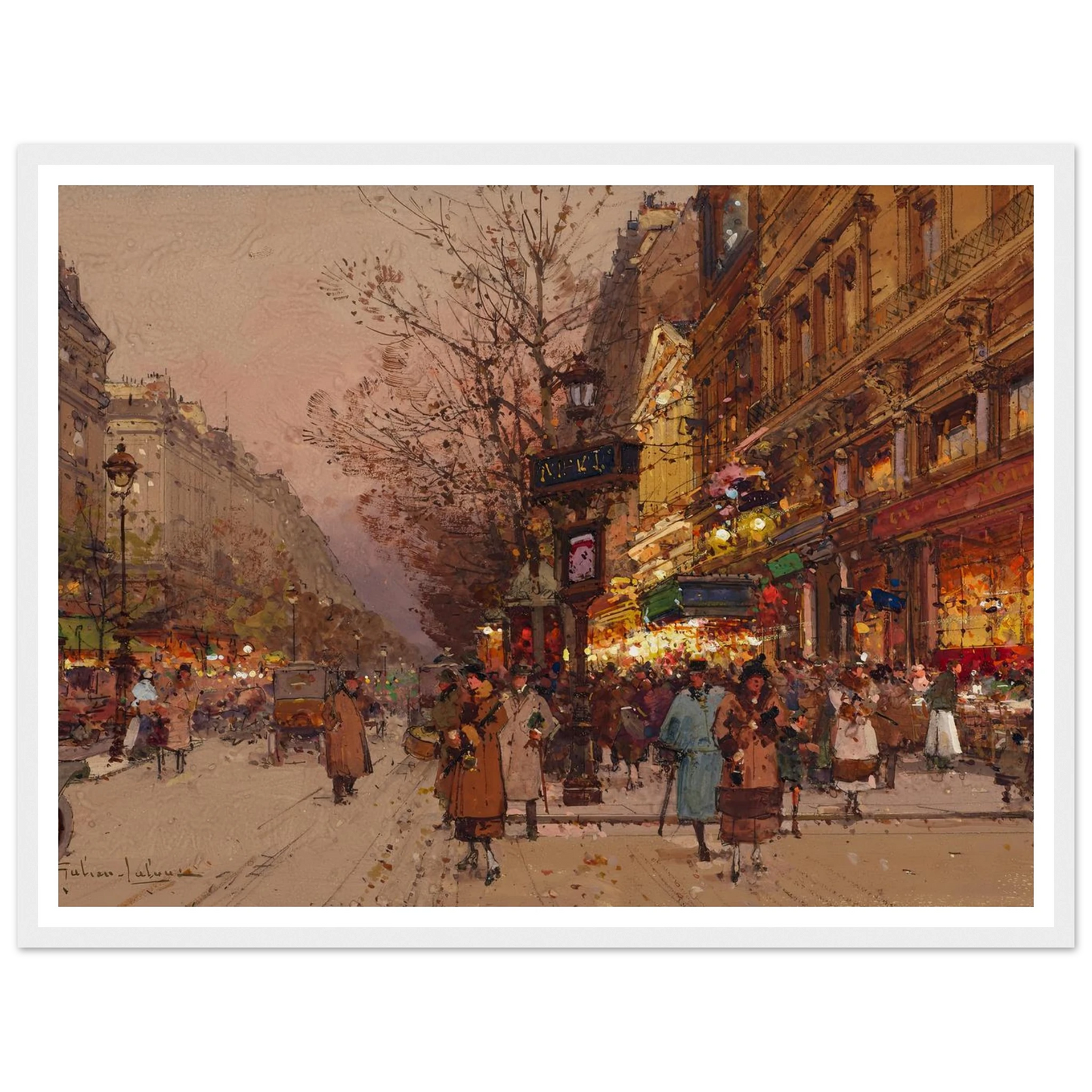 Les Grands Boulevards près du théâtre des variétés Art Print | Eugene Galien Laloue-Quipham Collections