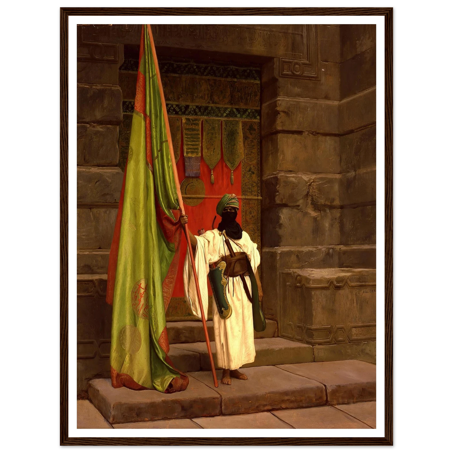 The Standing Bearer, Unfolding The Holy Flag (1876) Art Print | Jean Leon Gerome-Quipham Collections
