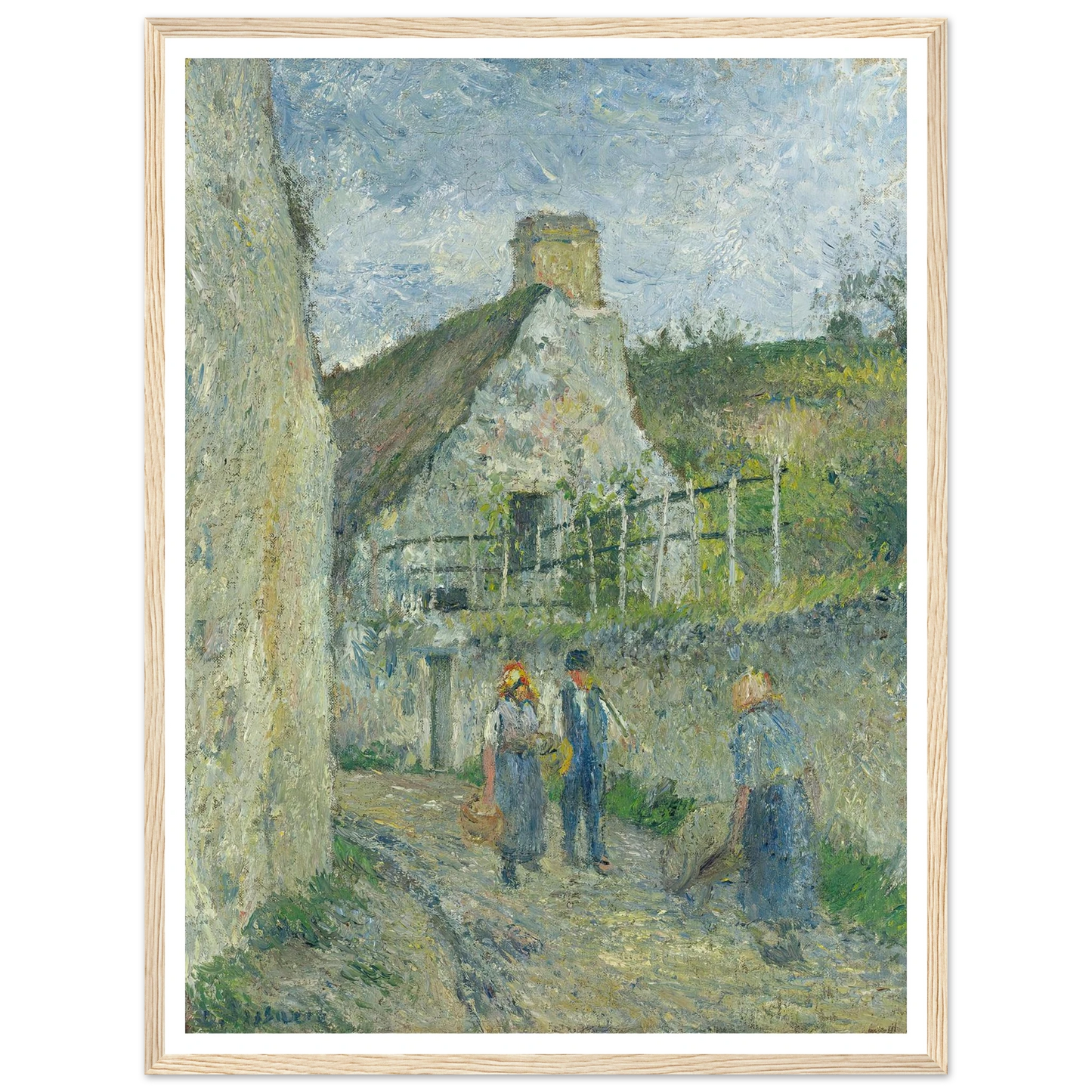 Rue Des Roches Au Valhermeil, Auvers Sur Oise (1880) Art Print | Camille Pissarro-Quipham Collections