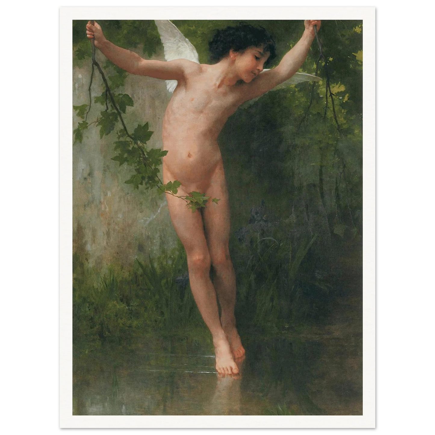 Cupid flying over water (1900) Art Print | William Bouguereau-Quipham Collections