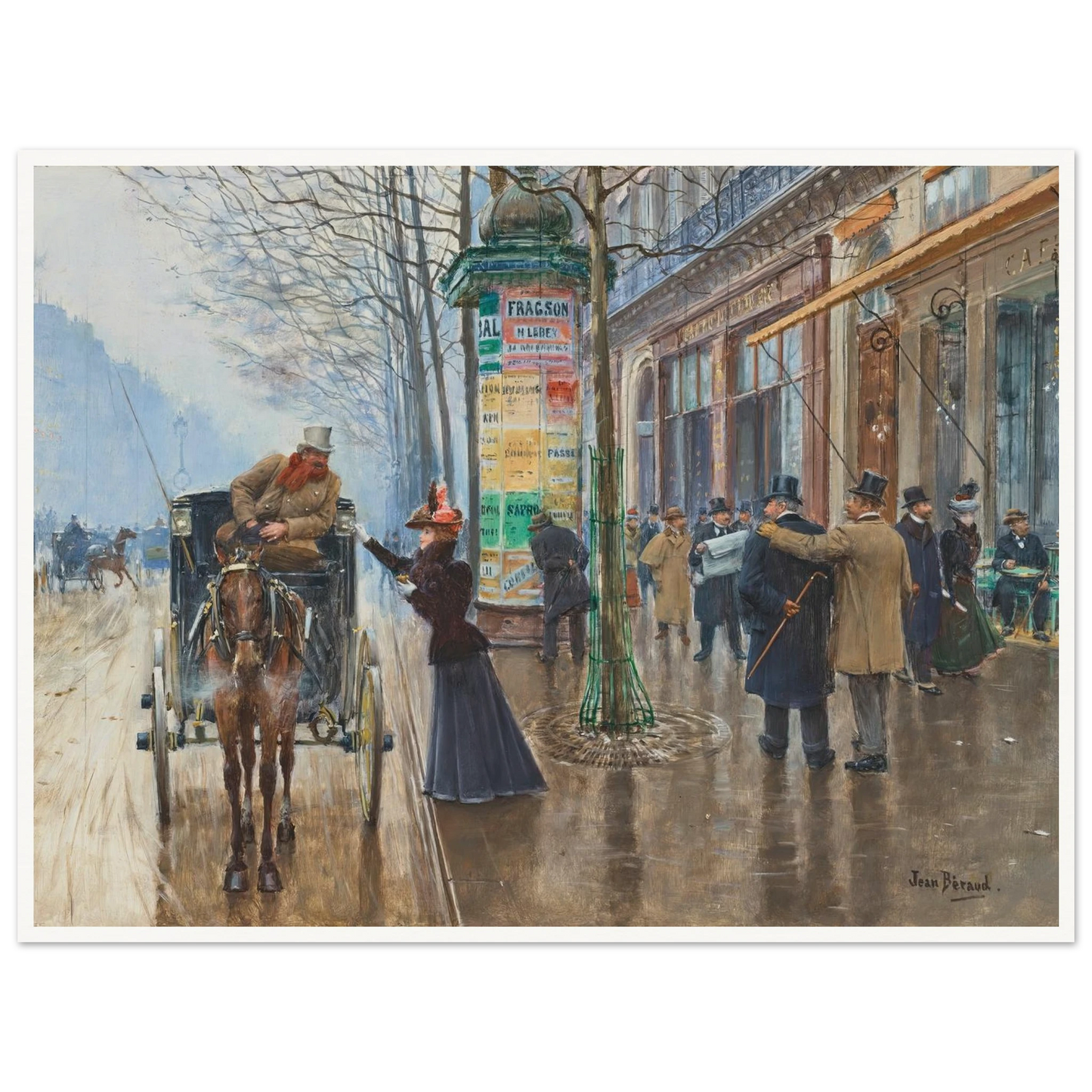 Scène de rue Parisienne (1897-1898) Art Print | Jean Beraud-Quipham Collections