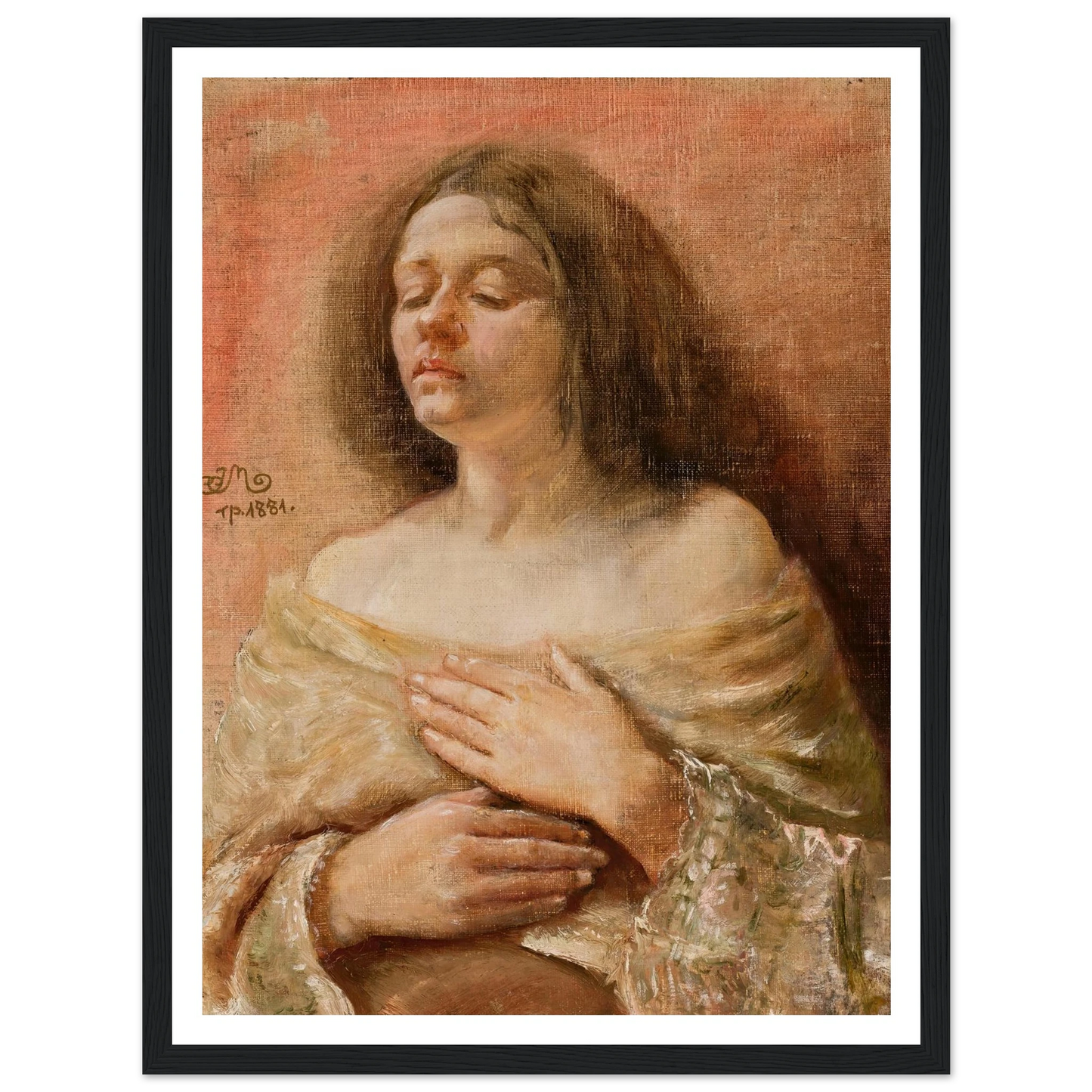 Portrait study of a woman (1881) Art Print | Jan Matejko-Quipham Collections