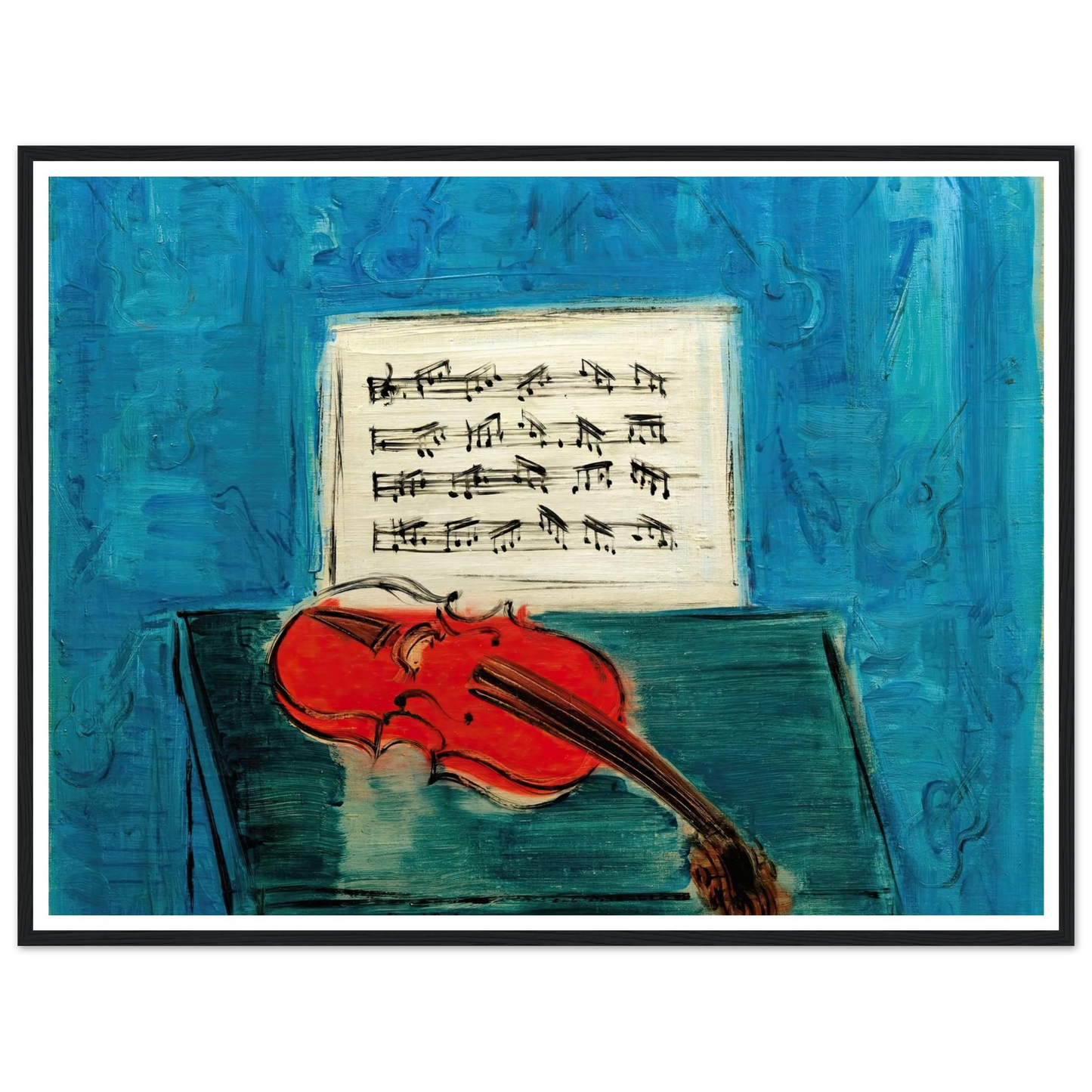 Violon rouge sur fond bleu (1946) Art Print | Raoul Dufy-Quipham Collections