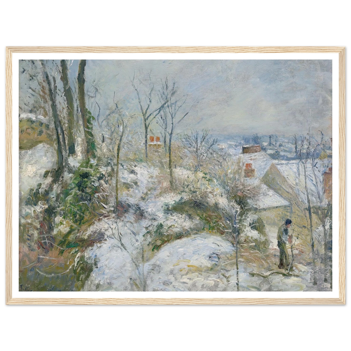 Rabbit Warren at Pontoise, Snow (1879) Art Print | Camille Pissarro-Quipham Collections