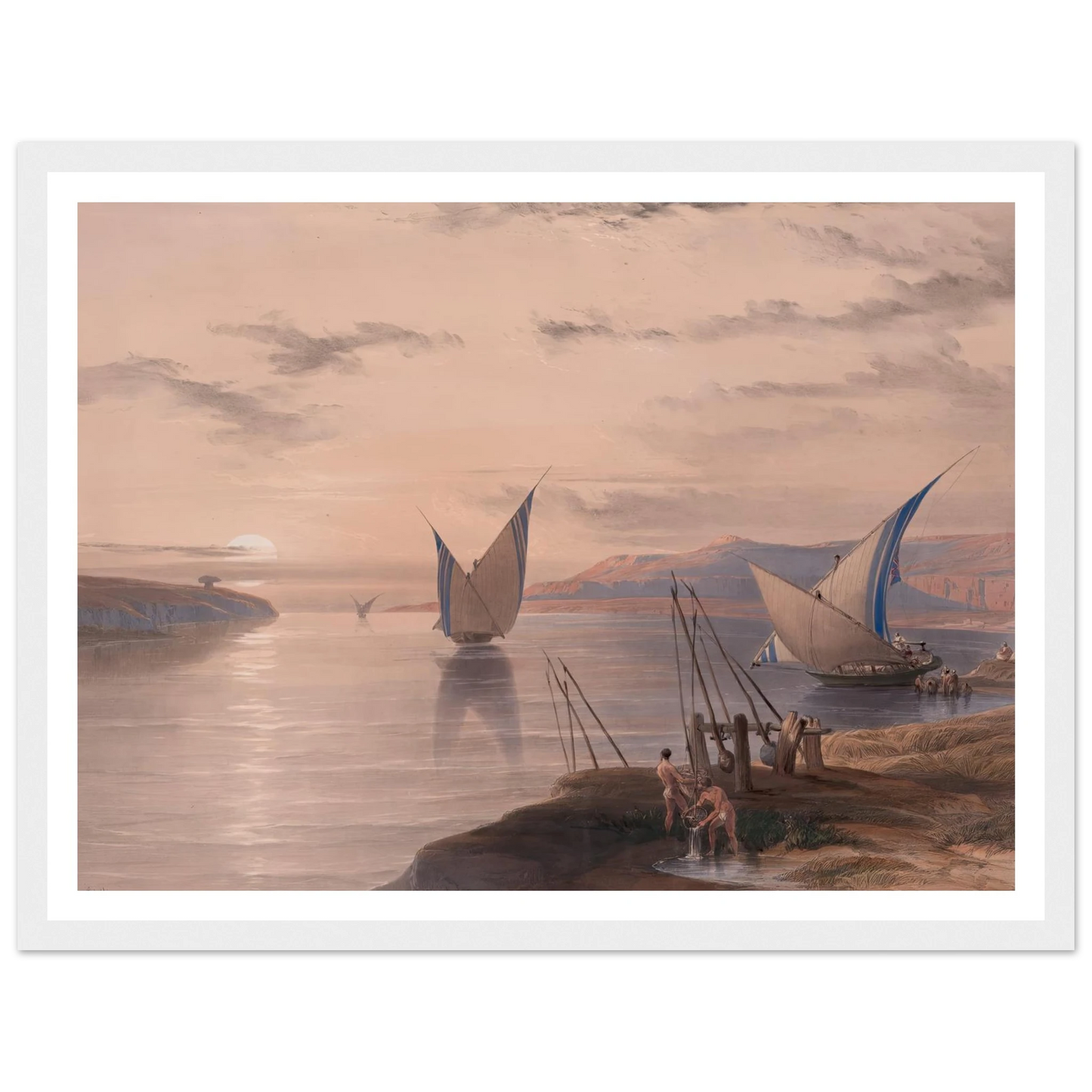 Hager Selsilis [Gebel el-Silsila]. (1846-1849) Art Print | David Roberts-Quipham Collections