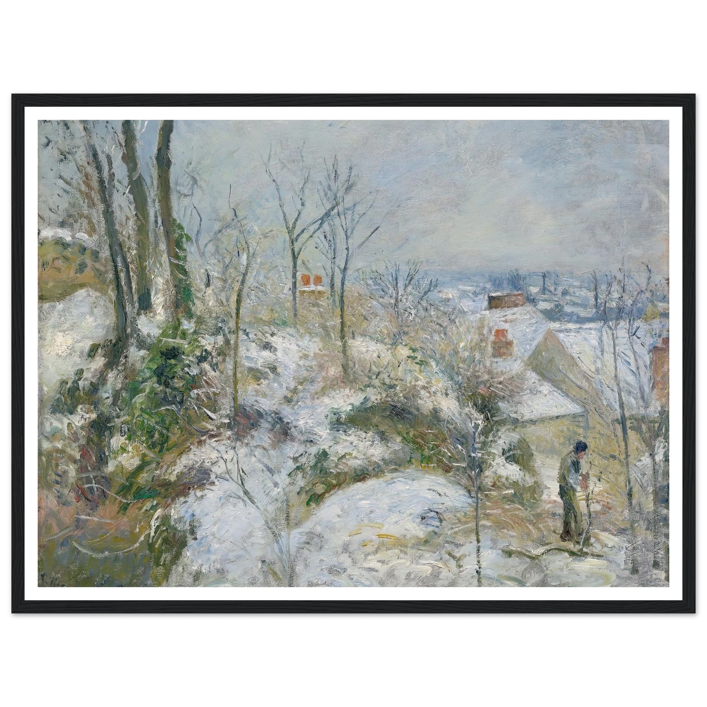Rabbit Warren at Pontoise, Snow (1879) Art Print | Camille Pissarro-Quipham Collections