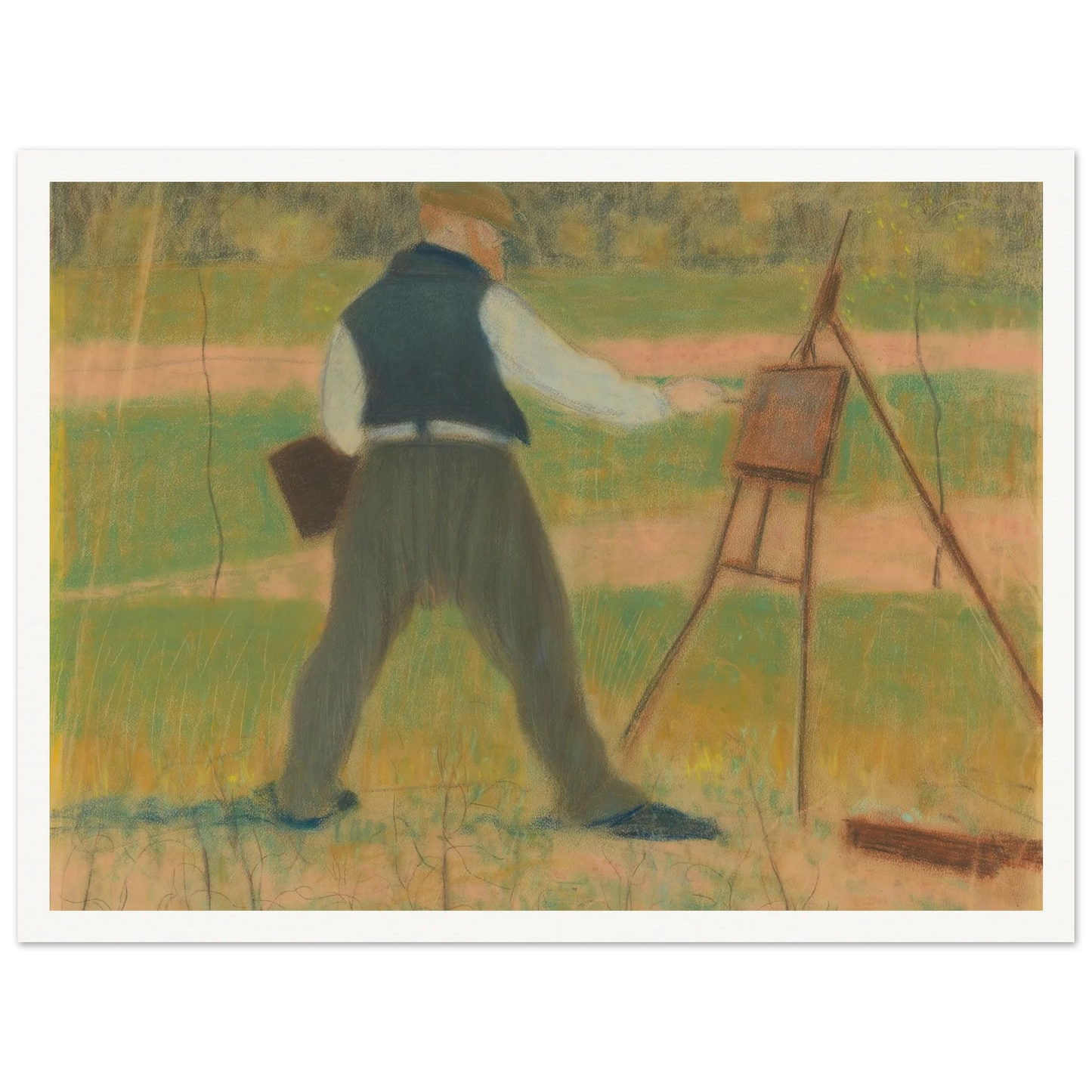 Permeke schilderend te Sint-Martens-Latem in april 1912 (1912) Art Print | Leon Spilliaert-Quipham Collections