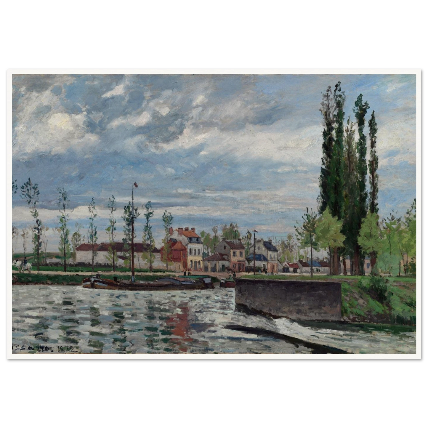 The Lock at Pontoise (1872) Art Print | Camille Pissarro-Quipham Collections