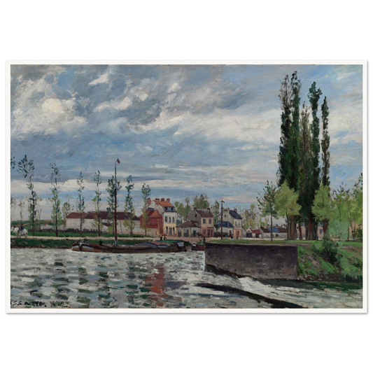 The Lock at Pontoise (1872) Art Print | Camille Pissarro-Quipham Collections