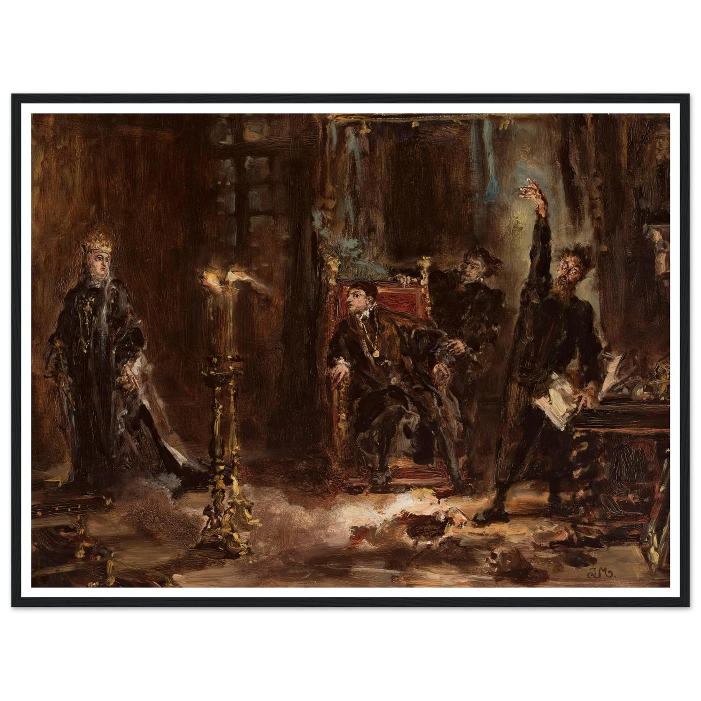 Twardowski conjuring the spirit of Barbara for Sigismund Augustus, sketch (1884) Art Print | Jan Matejko-Quipham Collections
