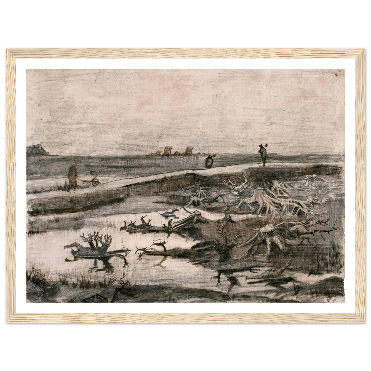 Landscape with Bog Trunks (Travaux aux Champs) (1883) Art Print | Vincent van Gogh-Quipham Collections