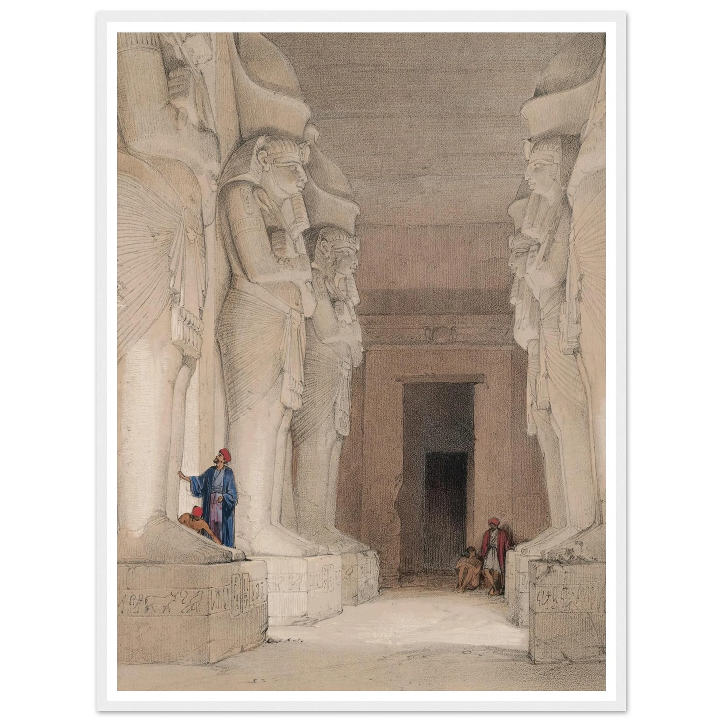 Excavated Temple of Gyrshe [Gerf Hussein], Nubia. (1846-1849) Art Print | David Roberts-Quipham Collections