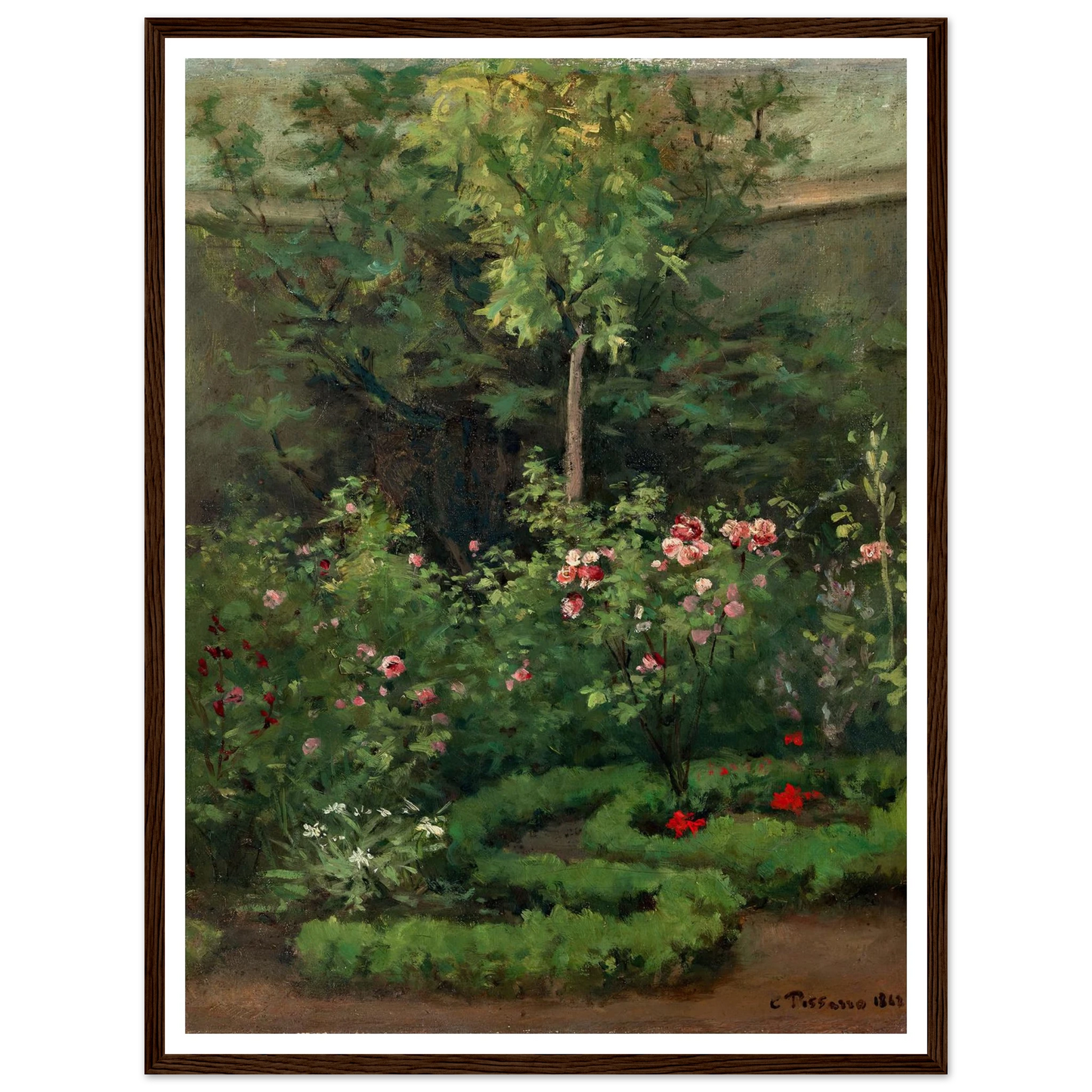 A Rose Garden (1862) Art Print | Camille Pissarro-Quipham Collections
