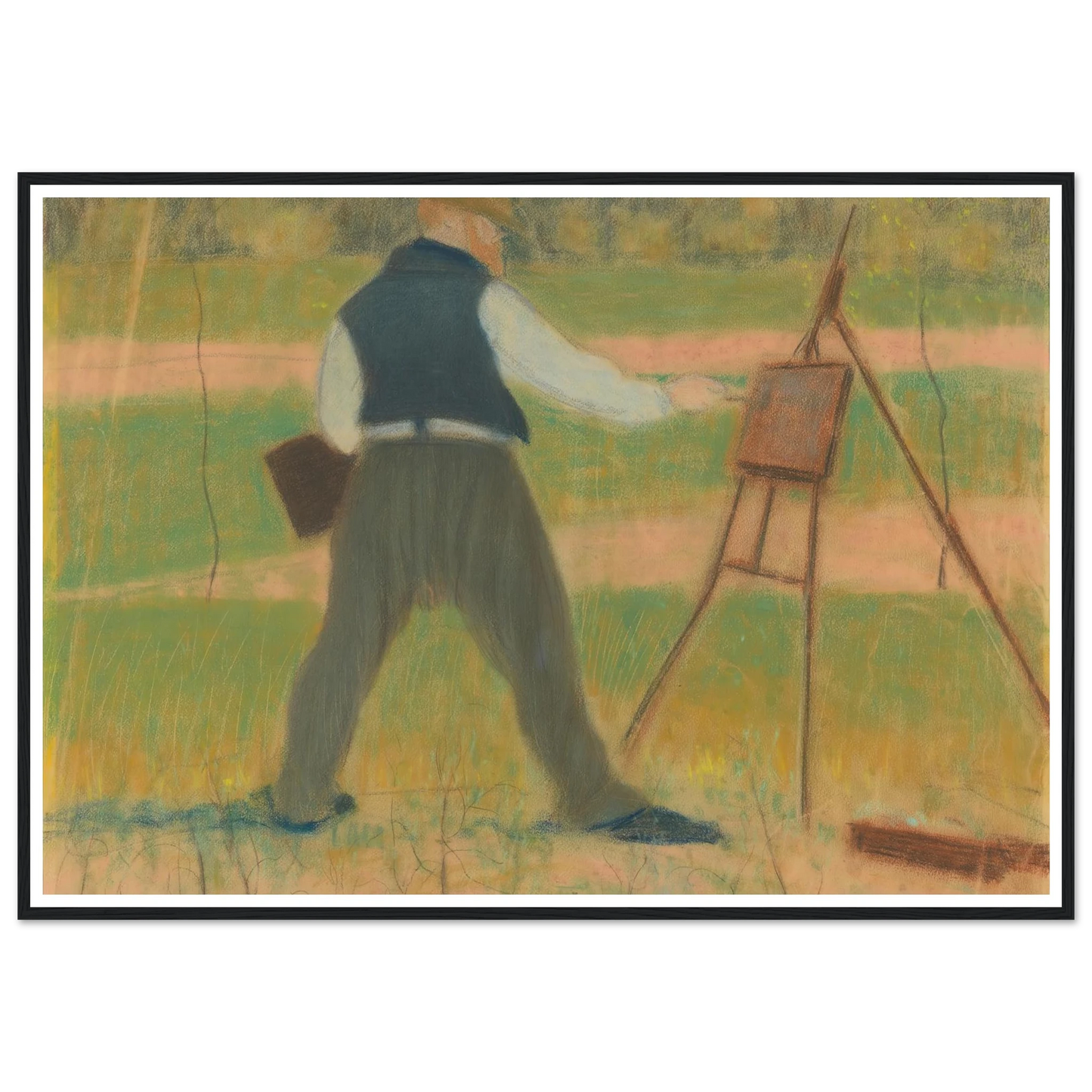 Permeke schilderend te Sint-Martens-Latem in april 1912 (1912) Art Print | Leon Spilliaert-Quipham Collections
