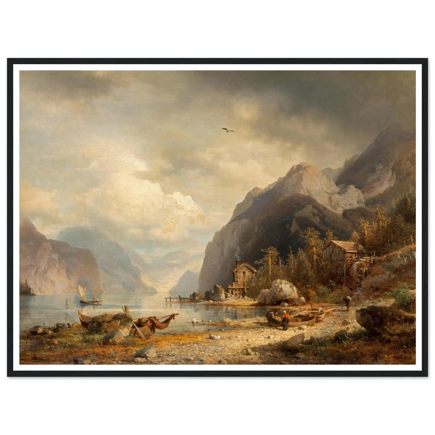 Fishing Village (1862) Art Print | Hermann Ottomar Herzog-Quipham Collections