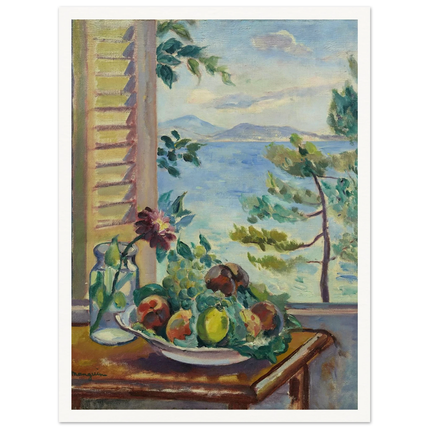 Pêches et raisins à la fenêtre (1920) Art Print | Henri Manguin-Quipham Collections