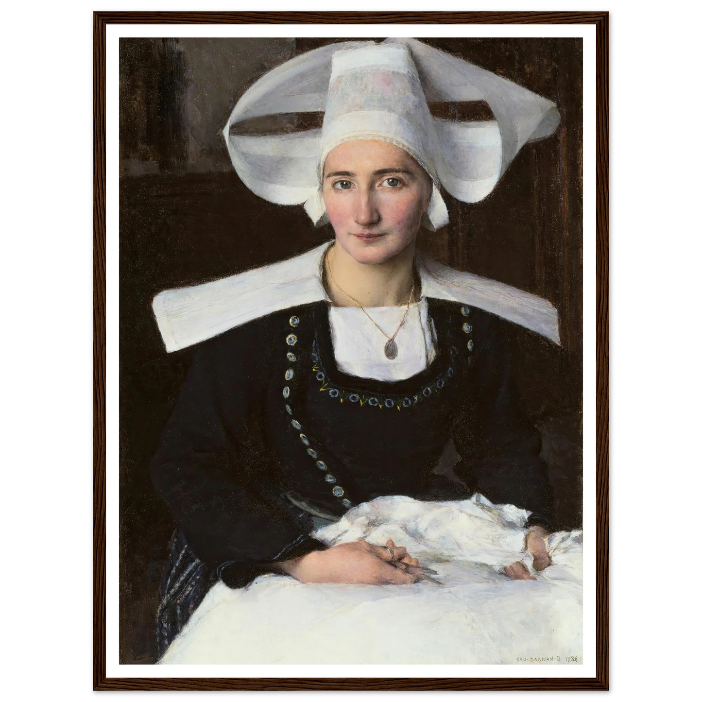 Woman from Brittany (1886) Art Print | Pascal Adolphe Jean Dagnan Bouveret-Quipham Collections