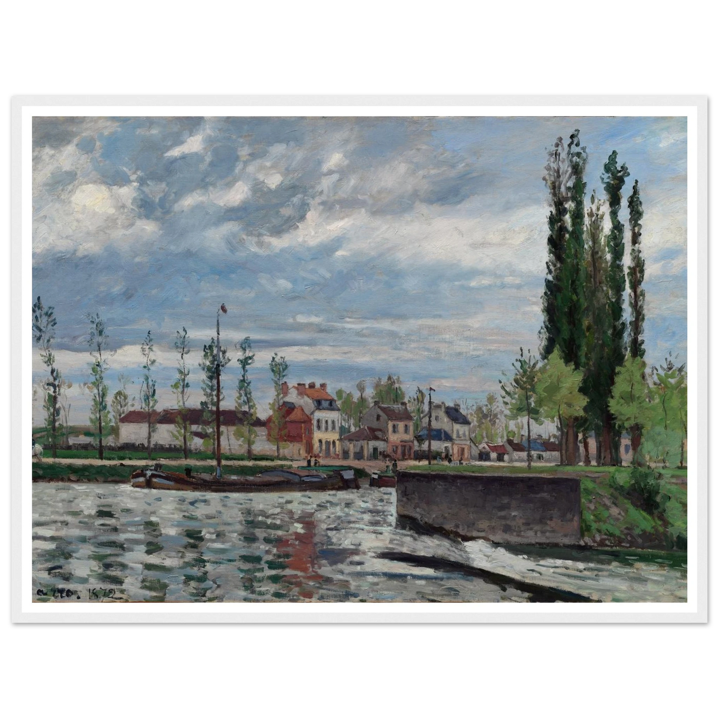 The Lock at Pontoise (1872) Art Print | Camille Pissarro-Quipham Collections