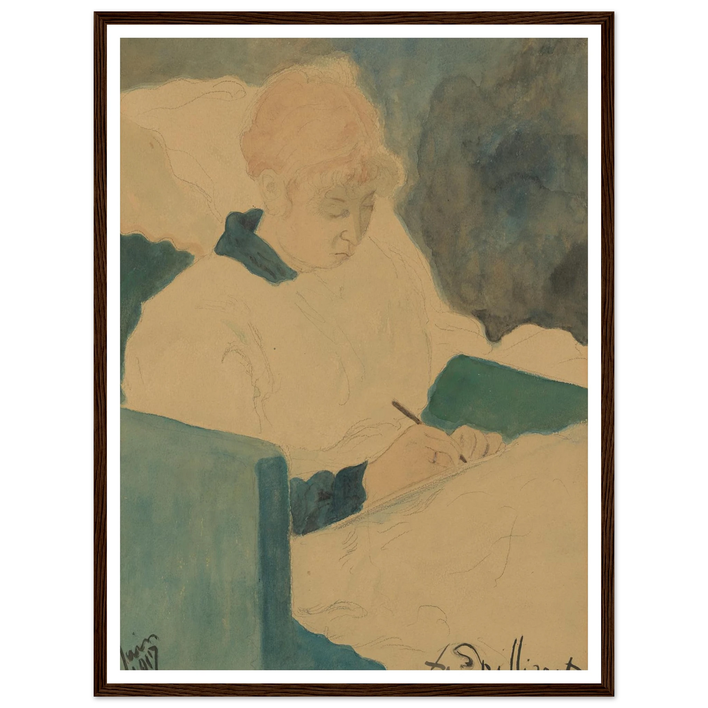 De briefschrijfster (1917) Art Print | Leon Spilliaert-Quipham Collections