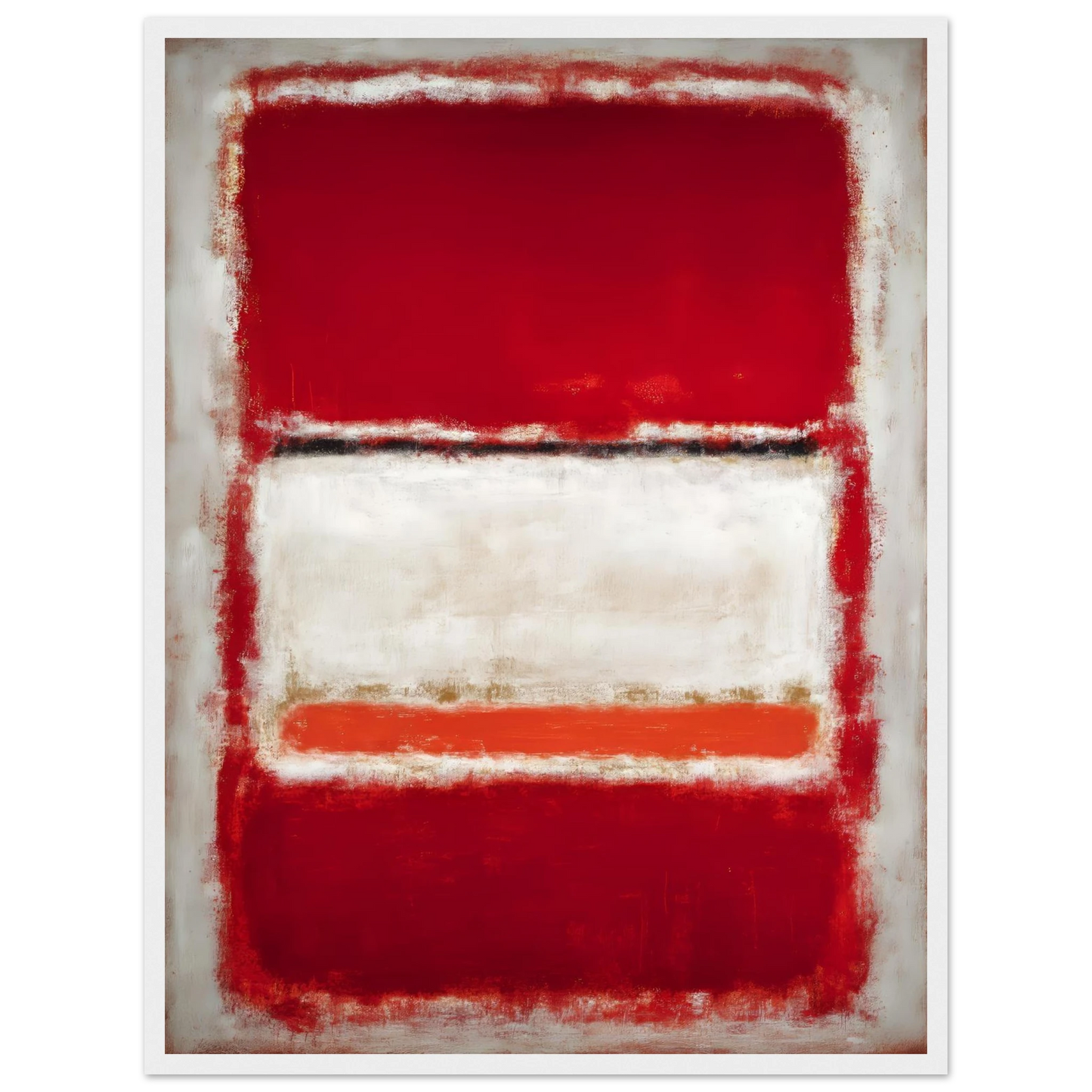 Red and White Blocks - Framed Poster - 30x40 cm / 12x16″ - Black frame