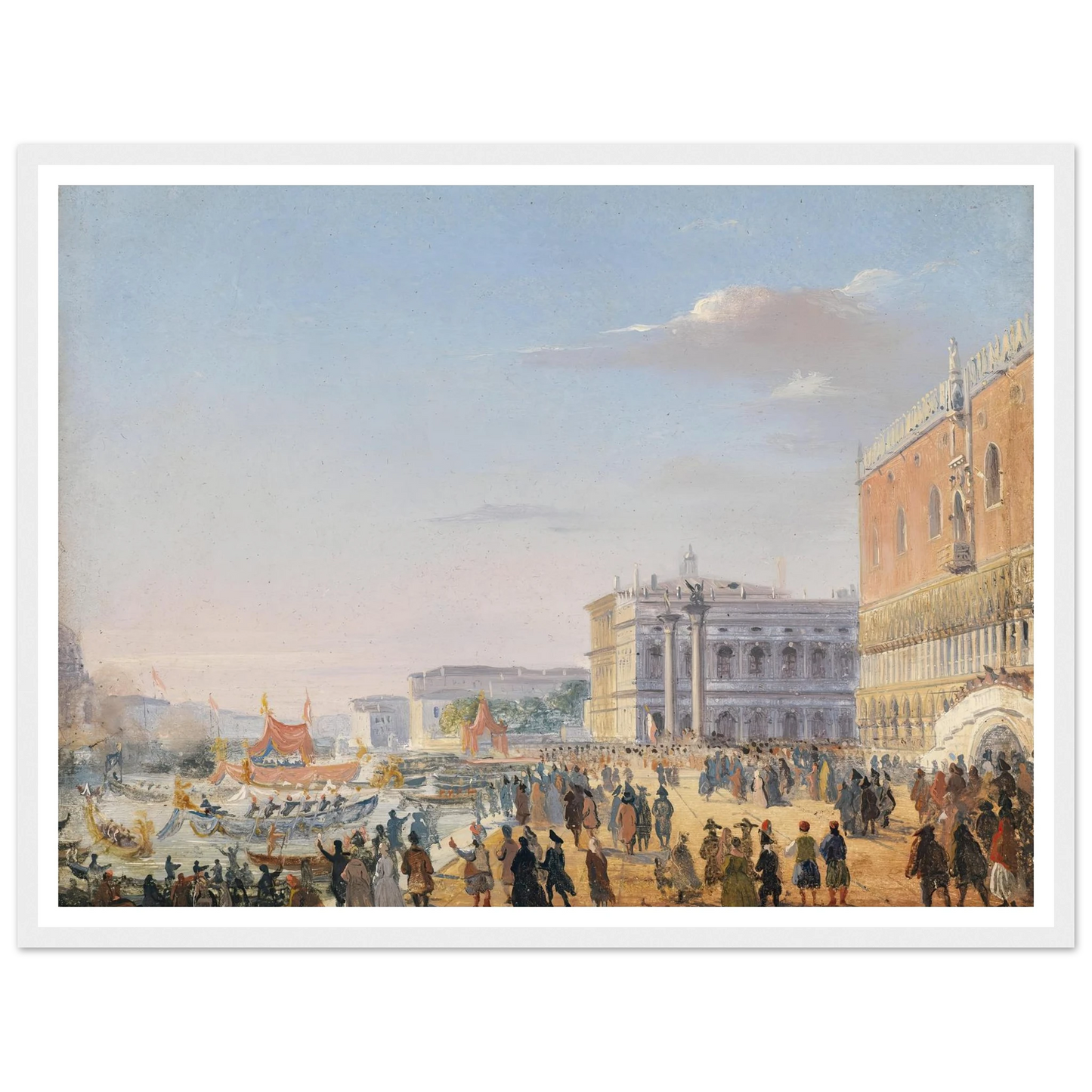 Ankunft Franz Joseph und Elisabeth in Venedig Art Print | Ippolito Caffi-Quipham Collections