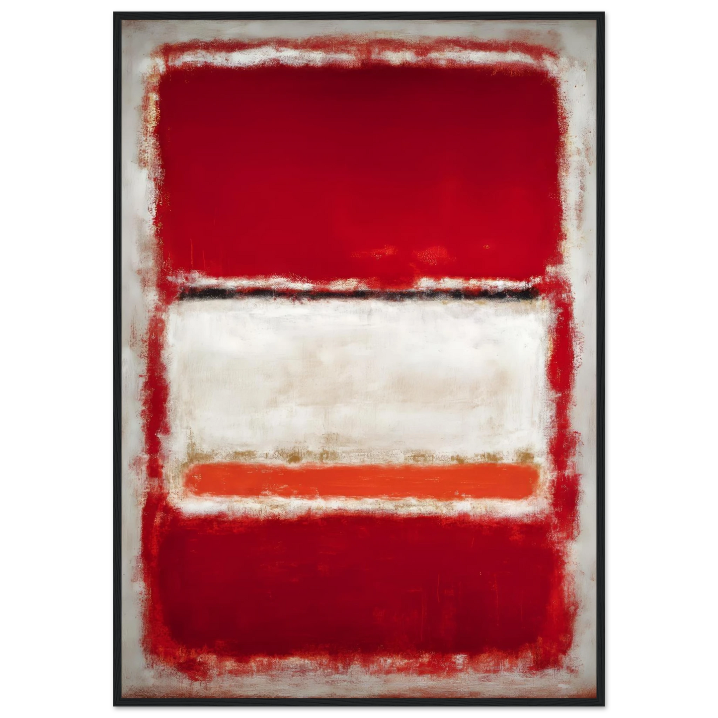 Red and White Blocks - Framed Poster - 30x40 cm / 12x16″ - Black frame