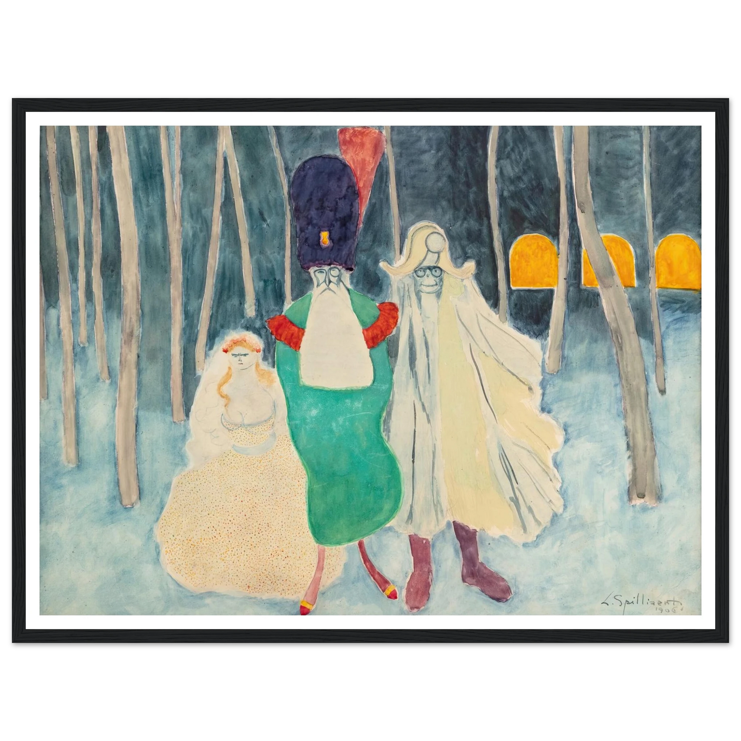 Mascarade. Léopold II, Napoléon et la bouquetière (1906) Art Print | Leon Spilliaert-Quipham Collections