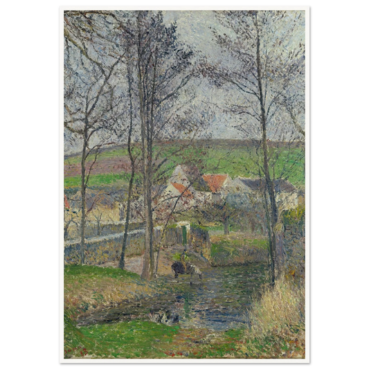 The banks of the Viosne at Osny in grey weather, winter Art Print | Camille Pissarro-Quipham Collections