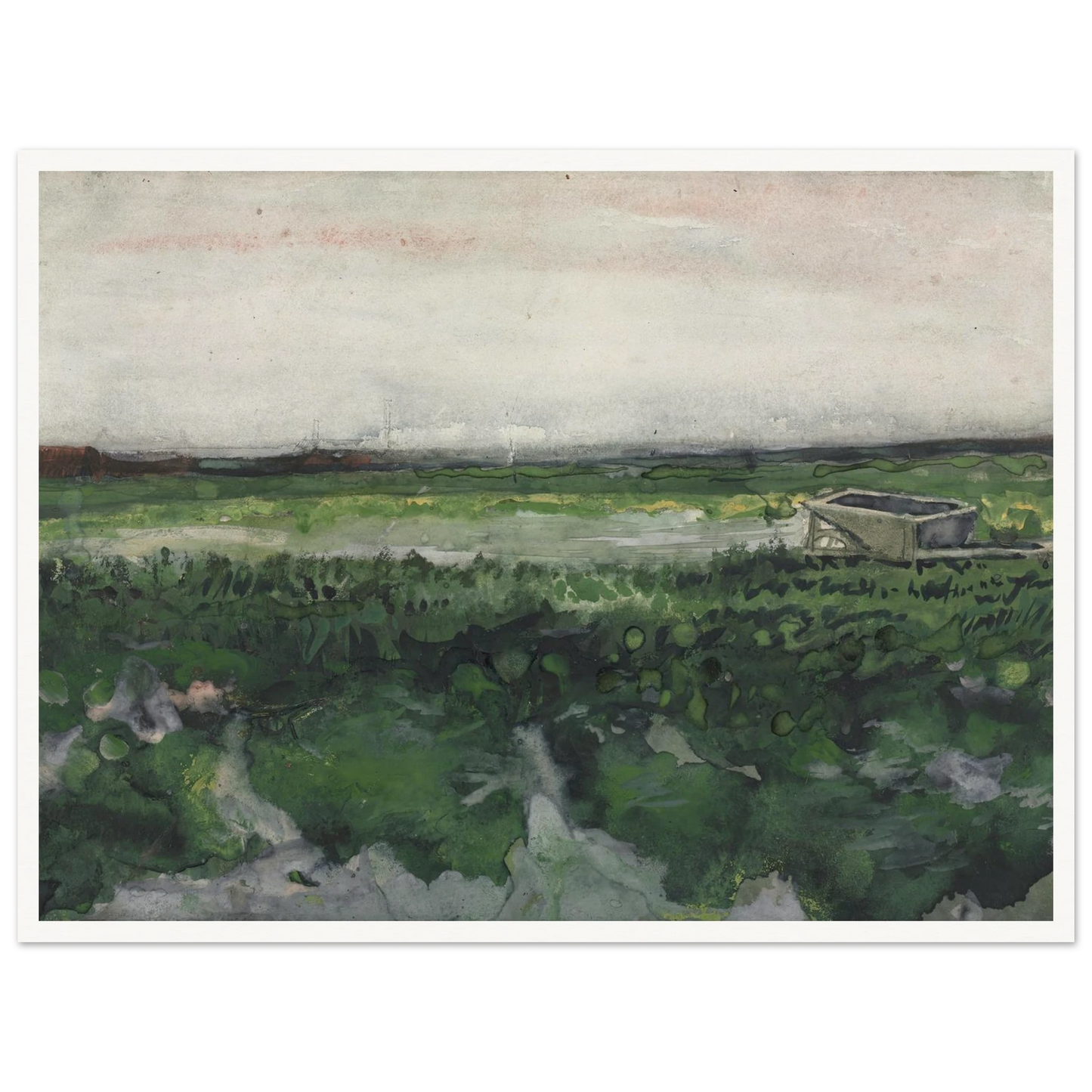 Landscape with Wheelbarrow (1883) Art Print | Vincent van Gogh-Quipham Collections