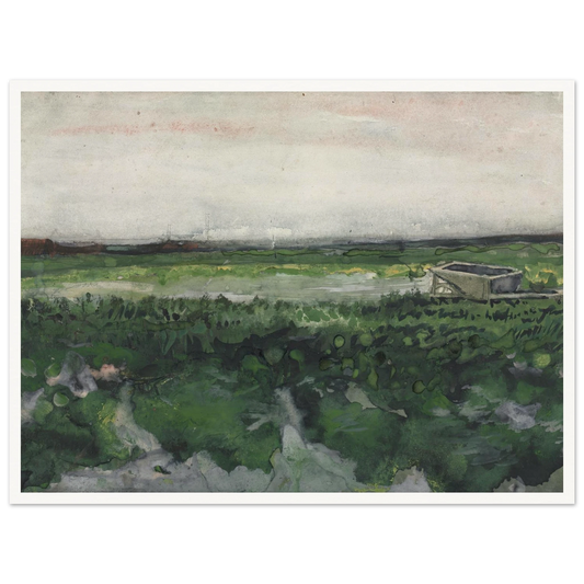 Landscape with Wheelbarrow (1883) Art Print | Vincent van Gogh-Quipham Collections