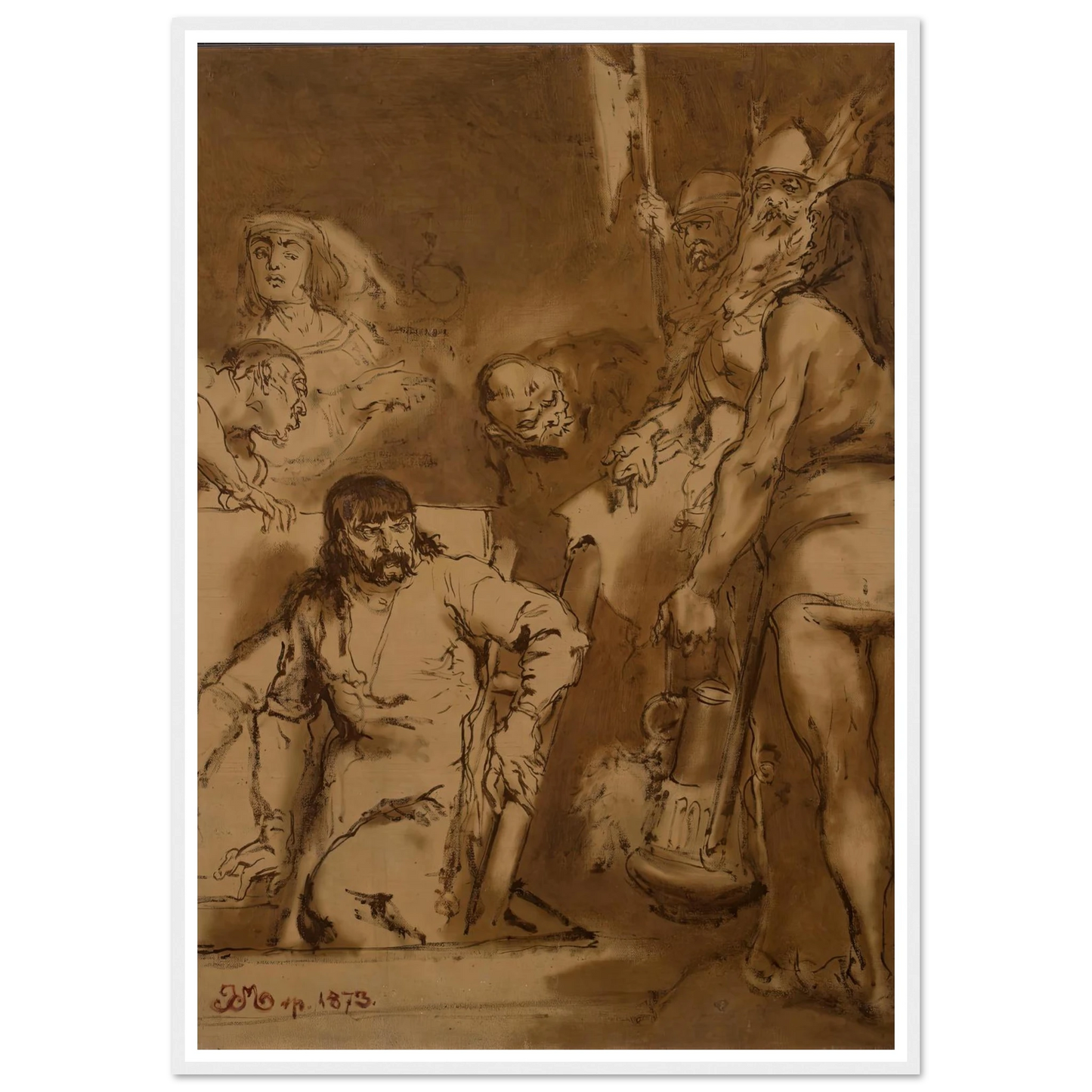 Maćko Borkowic, sketch (1873) Art Print | Jan Matejko-Quipham Collections